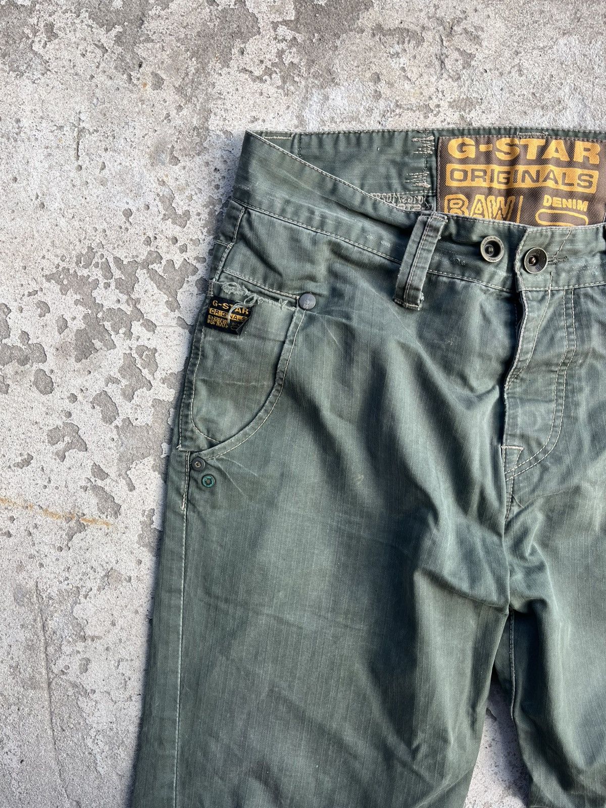 G-Star Vintage G-Star Raw Big Logo Japanese Distressed Faded Pants Size US 32 / EU 48 - 3 Thumbnail