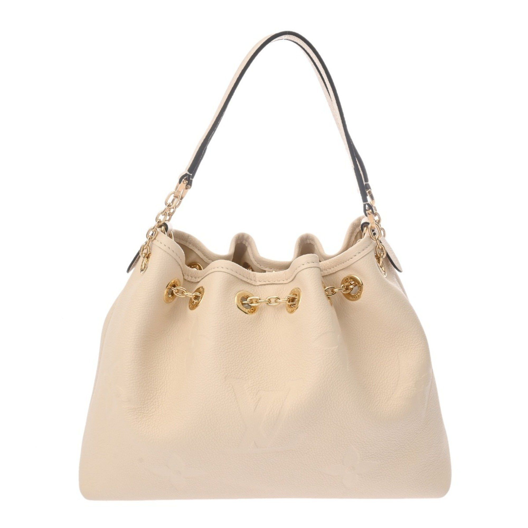 Louis Vuitton Monogram Empreinte Lv Bundle Creme M25452 Women's Leather Shoulder Bag in Beige