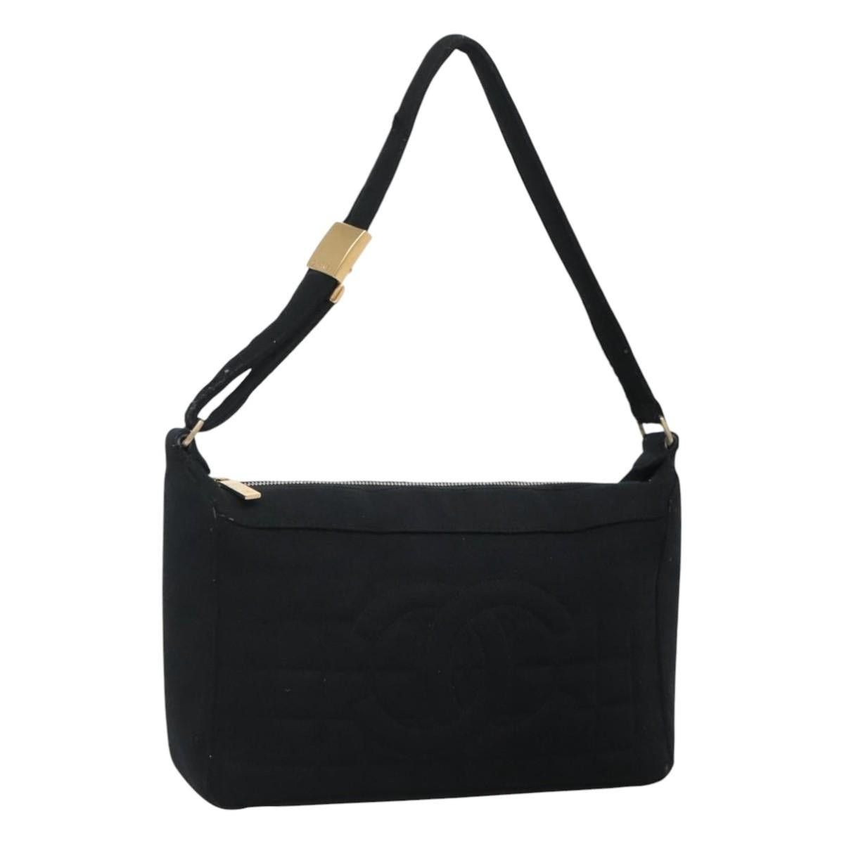 Chanel CHANEL Choco Bar Line Shoulder Bag Canvas Black CC Size ONE SIZE - 1 Thumbnail