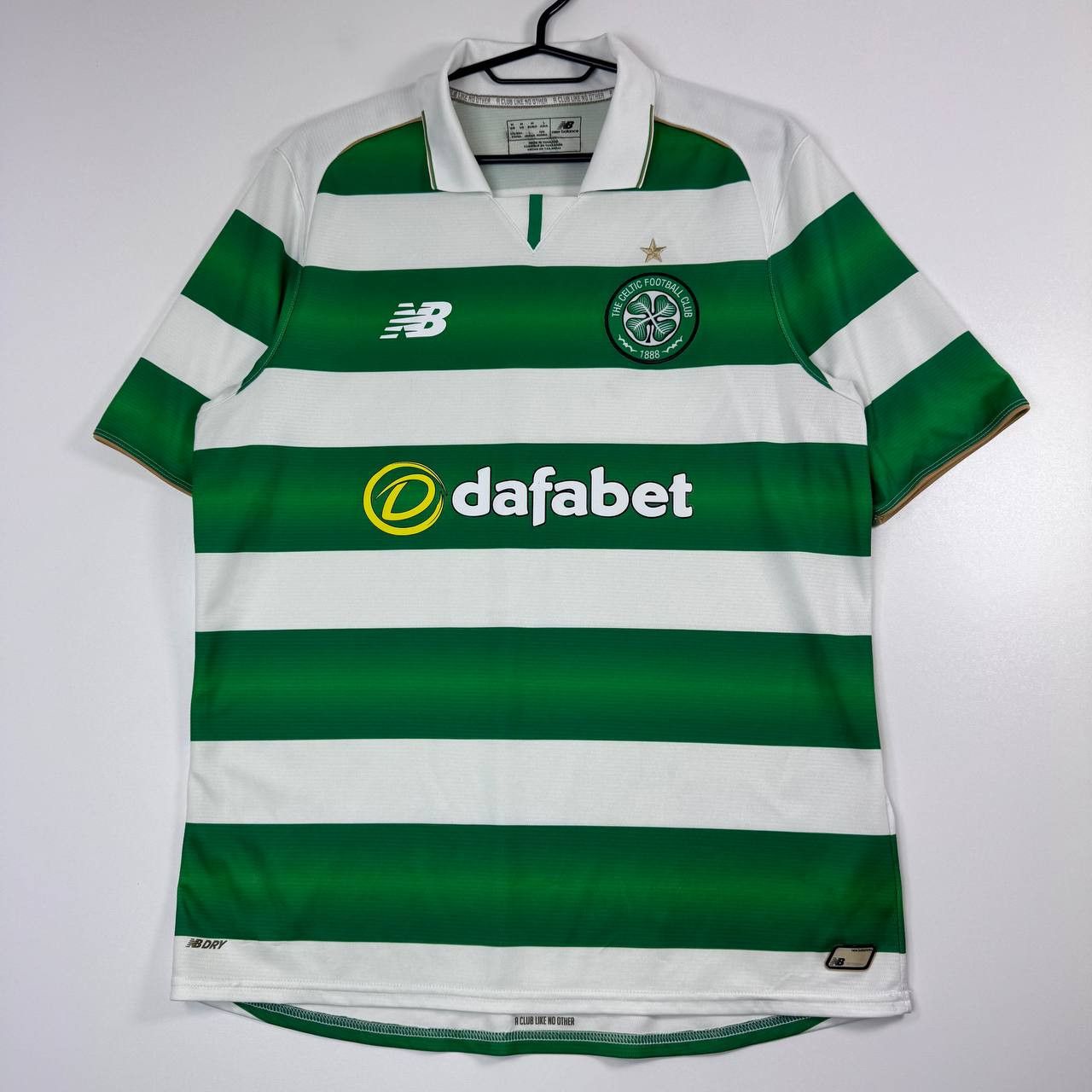 New Balance Celtic FC Shirt New Balance Dafabet Green White Mens Size M Size US M / EU 48-50 / 2 - 1 Thumbnail