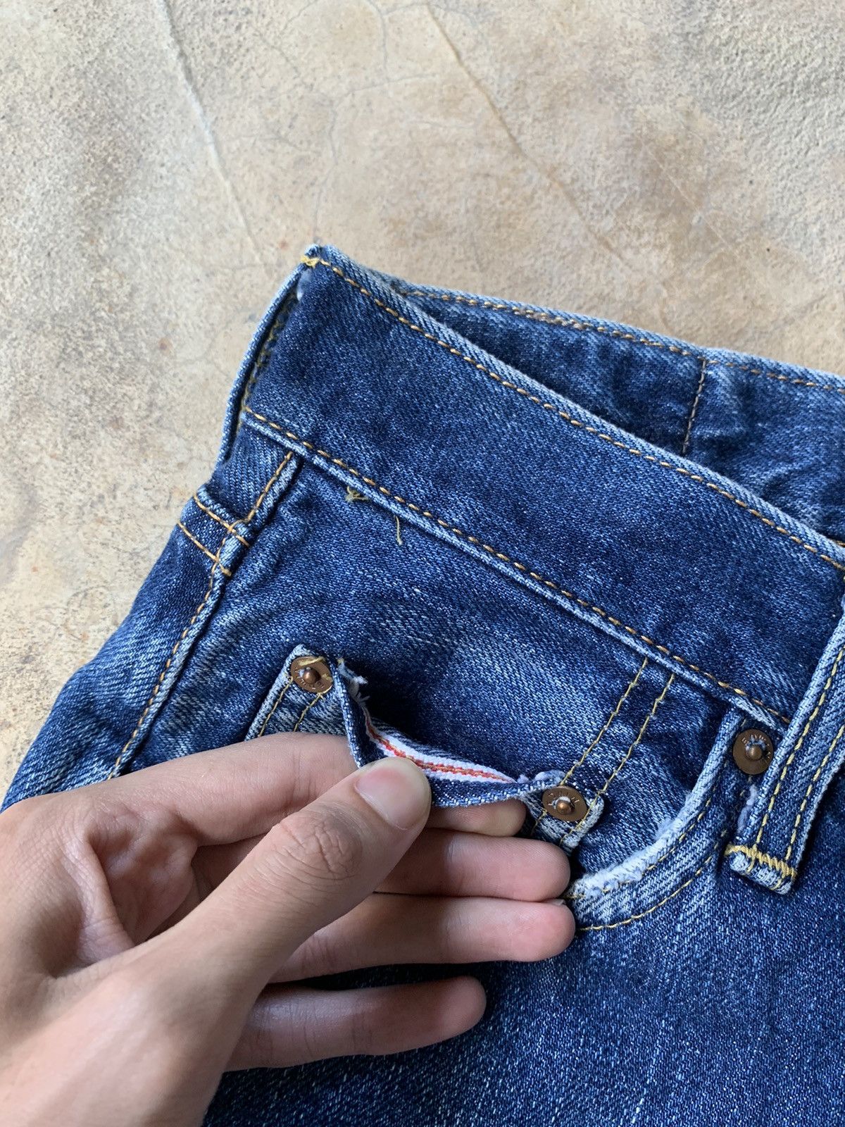 Edwin × Vintage Edwin 505XX Selvedge Distressed Denim Size US 29 - 9 Thumbnail