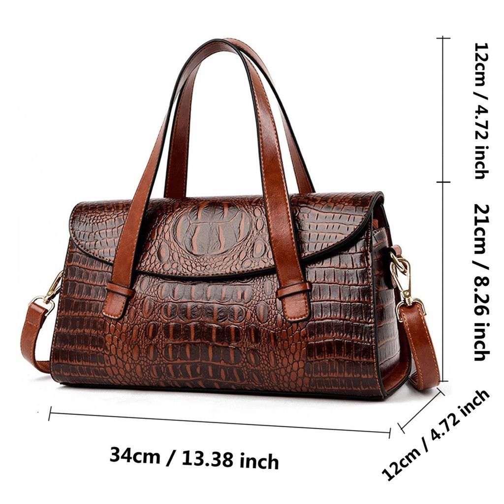 Leather Luxury Crocodile Leather Handbags Designer Vintage Street Size ONE SIZE - 3 Thumbnail