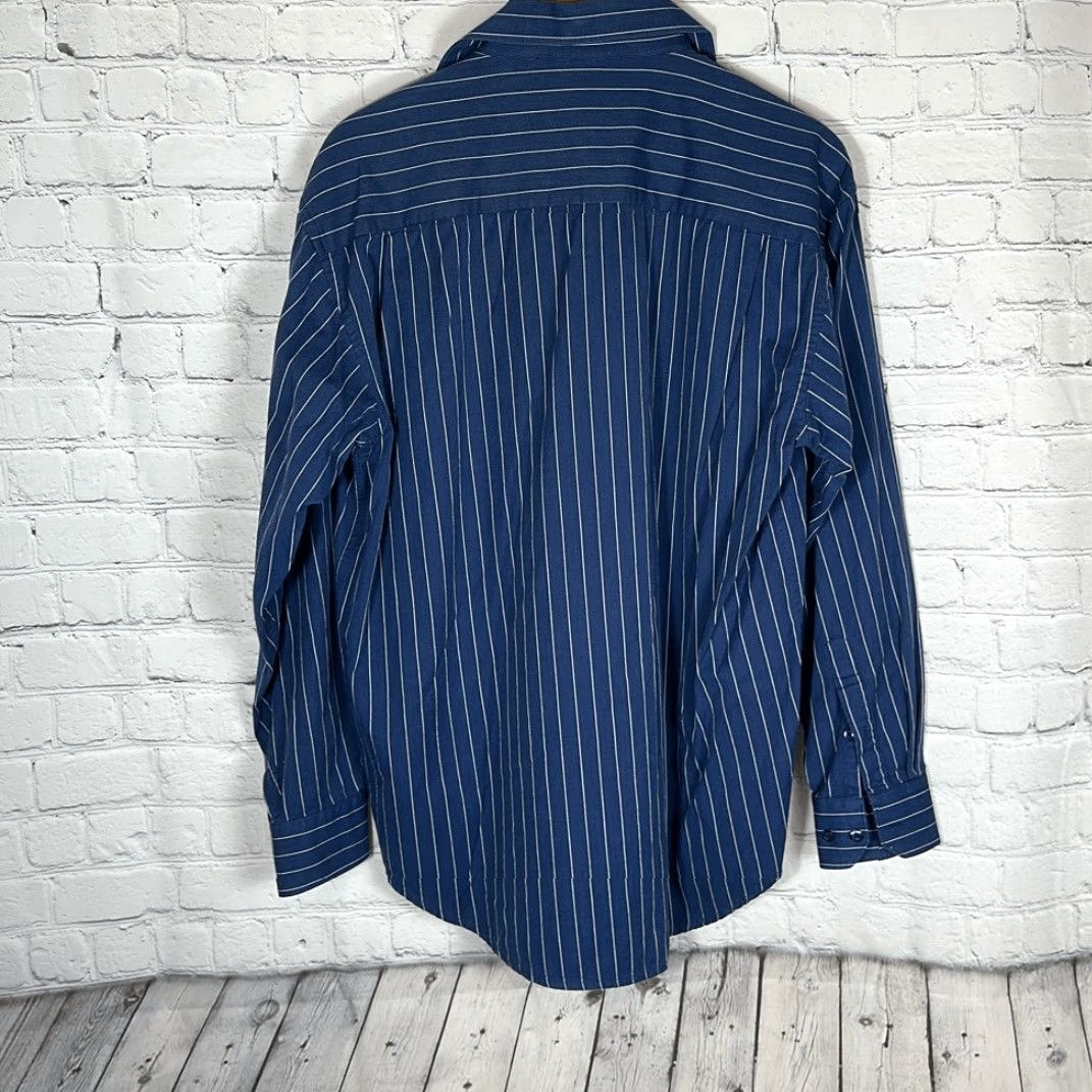 Johnston & Murphy Johnston & Murphy Shirt Button-Down Mens M Cotton Blue White Striped Long Sleeve Multicolor Chest 24” Length 30” Sleeve 23” Size US M / EU 48-50 / 2 - 5 Thumbnail