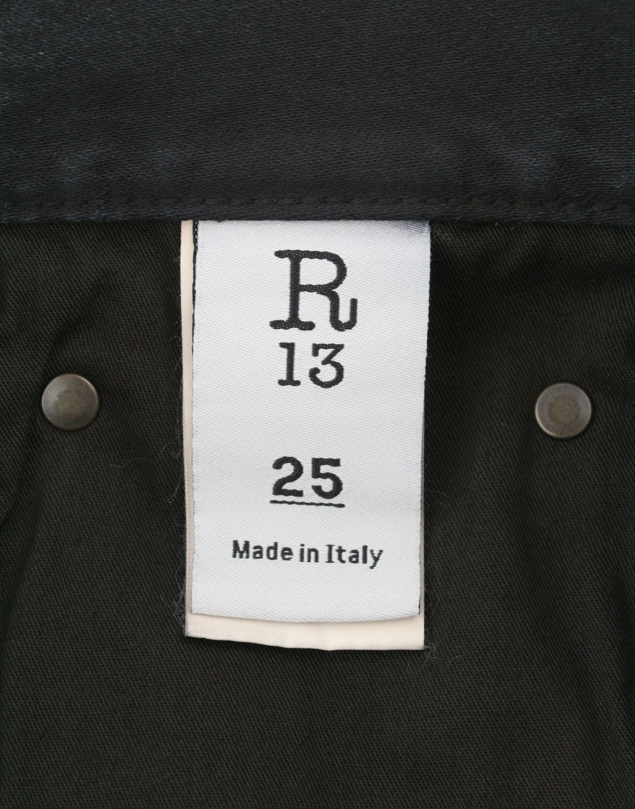 R13 X-BF 25 Black Garment Dyed Moleskin Cropped FW25 86530 Size 25" / US 0 / IT 36 - 8 Thumbnail