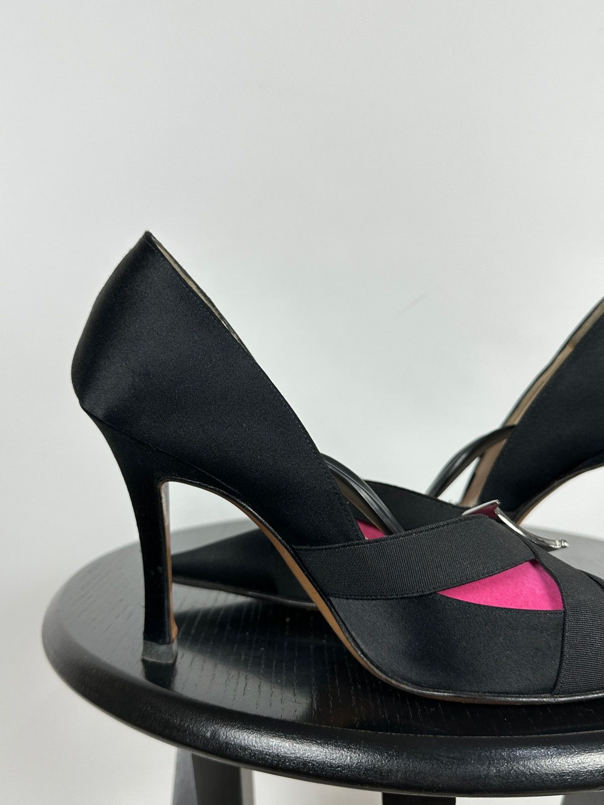 Dior Vintage Dior John Galliano Era Satin Crystal D Logo Heels Size US 8 / IT 38 - 16 Thumbnail