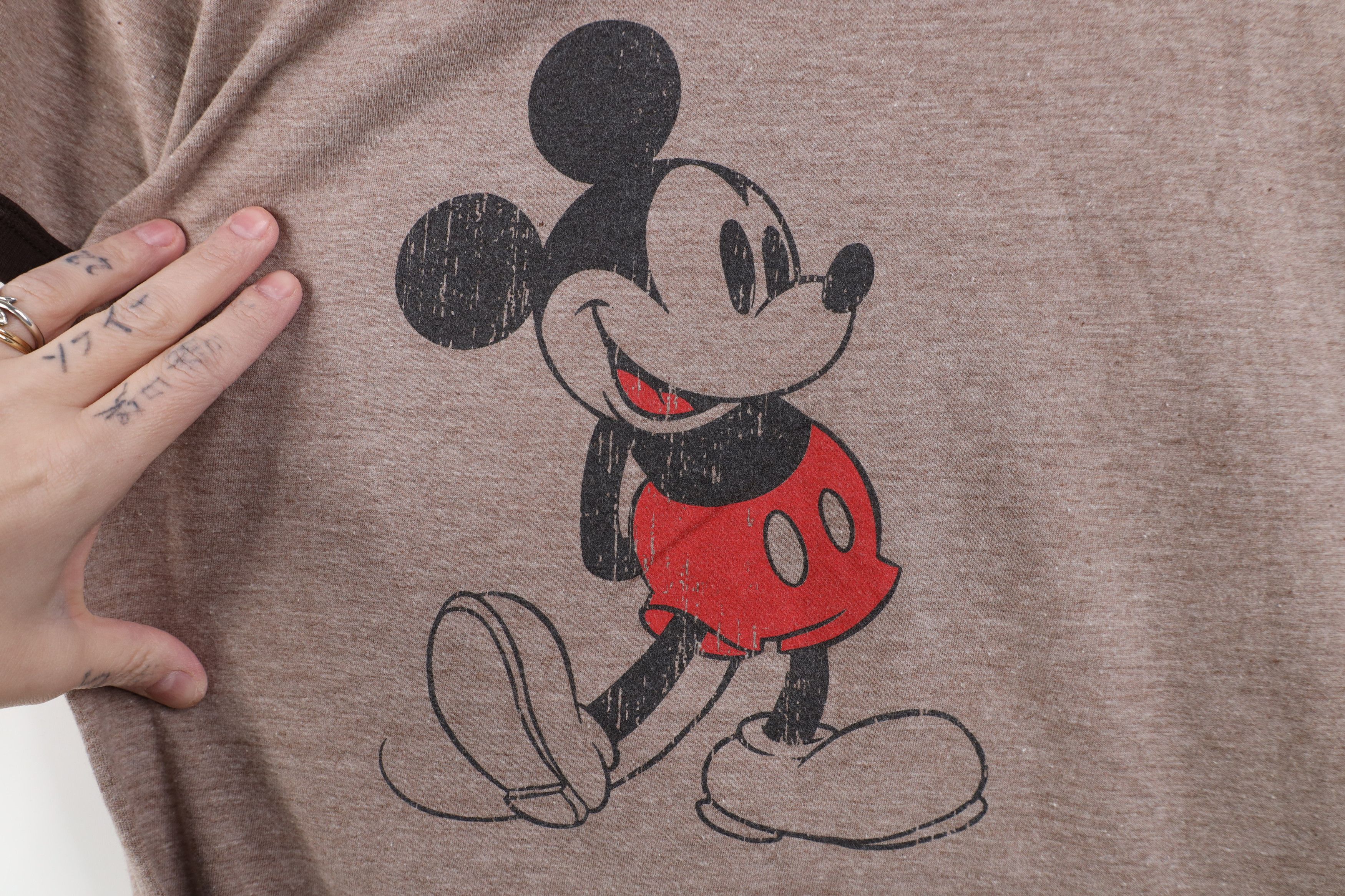 Disney Vintage 90s Y2K Disney Mickey Mouse Big Logo Ringer T-Shirt Size L / US 10 / IT 46 - 4 Thumbnail
