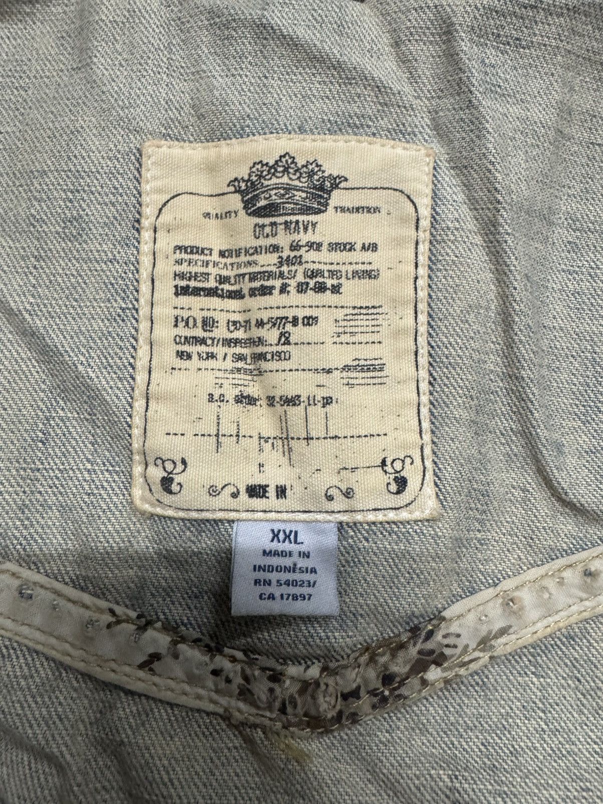 If Six Was Nine 💥GRUNGE💥90s STYLE OLD NAVY DISTRESSED MUDWASH POCKET DENIM Size US XXL / EU 58 / 5 - 15 Thumbnail