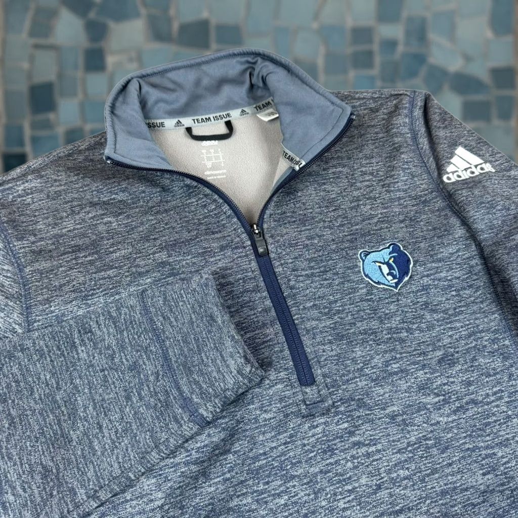 Adidas Memphis Grizzlies Jacket Adidas Climawarm Fleece Team Issue 1/4 Zip Men Small Blue Size US S / EU 44-46 / 1 - 1 Thumbnail