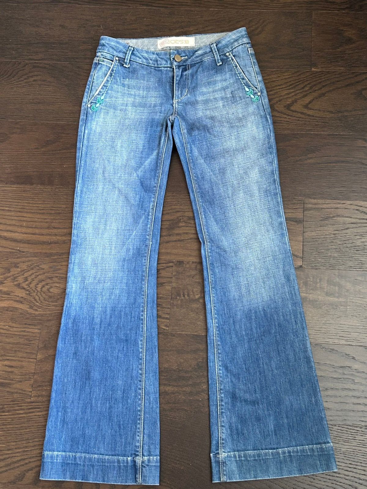 Other Vintage Y2k Embroidered Bootcut Denim Size 26" / US 2 / IT 38 - 2 Thumbnail