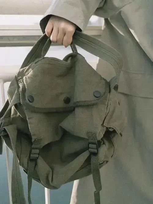 Utility Grunge Military Messenger Shoulder Bag in Army Green, Men's