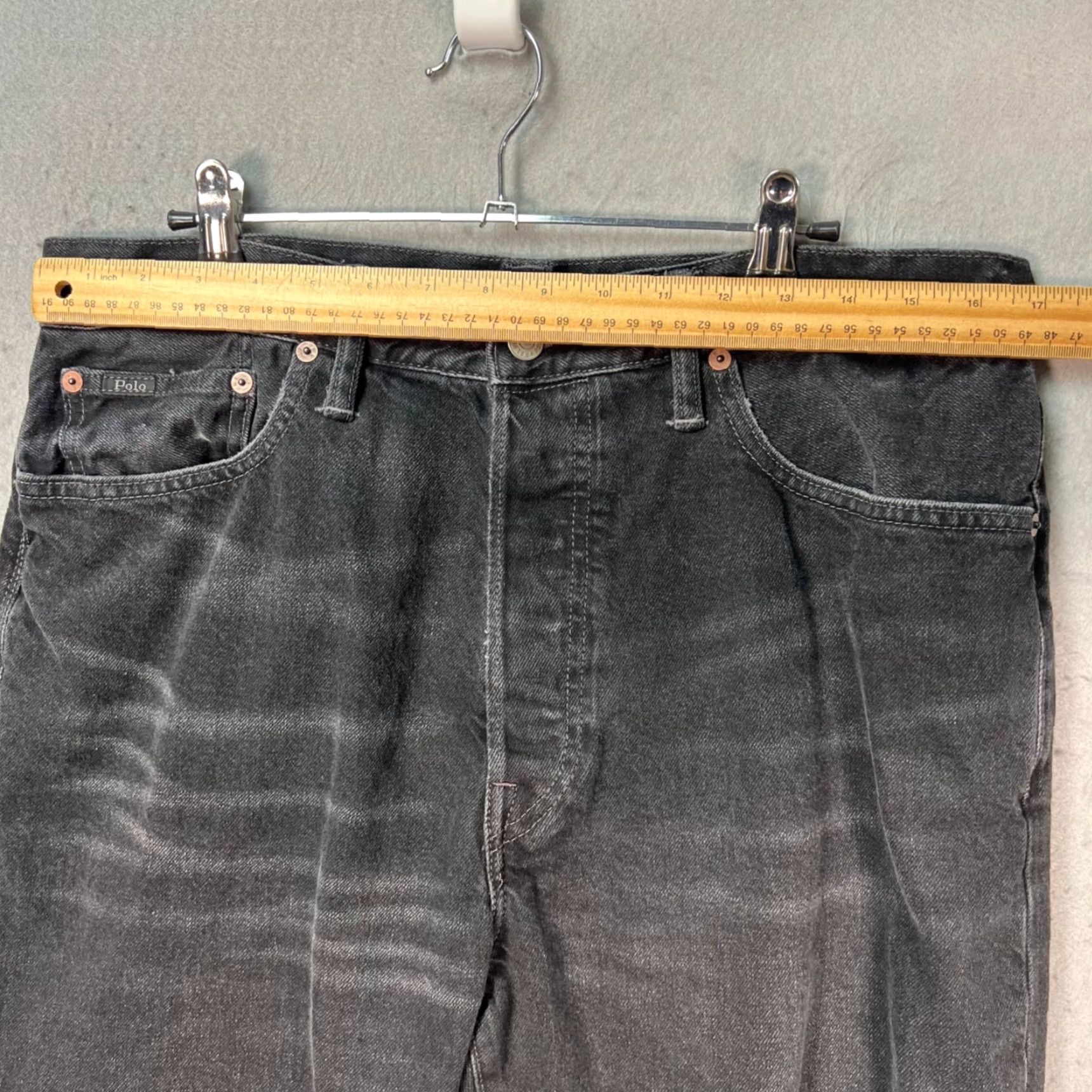 Polo Ralph Lauren Polo Ralph Lauren Mens Jeans 34x32 Black Denim Straight Cotton Jeans 5-Pocket Logo Vintage No Size US S / EU 44-46 / 1 - 6 Thumbnail