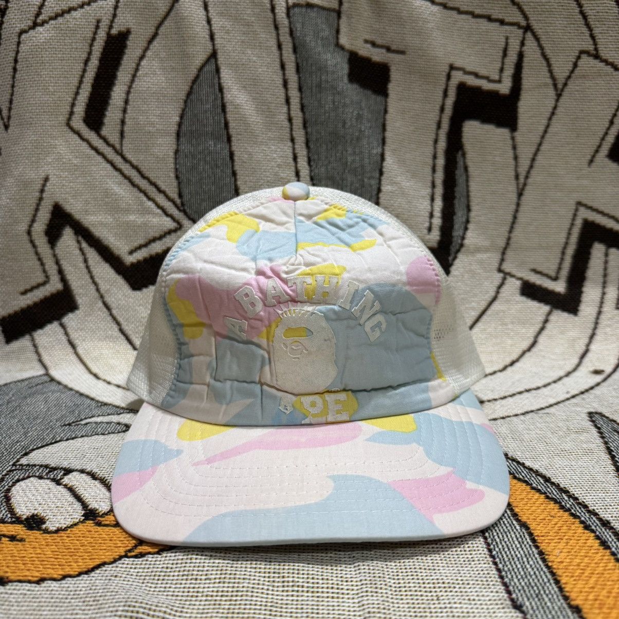 Bape Bathing Ape Bape Cotton Candy Camo Mesh Trucker Hat Snapback Size ONE SIZE - 1 Thumbnail