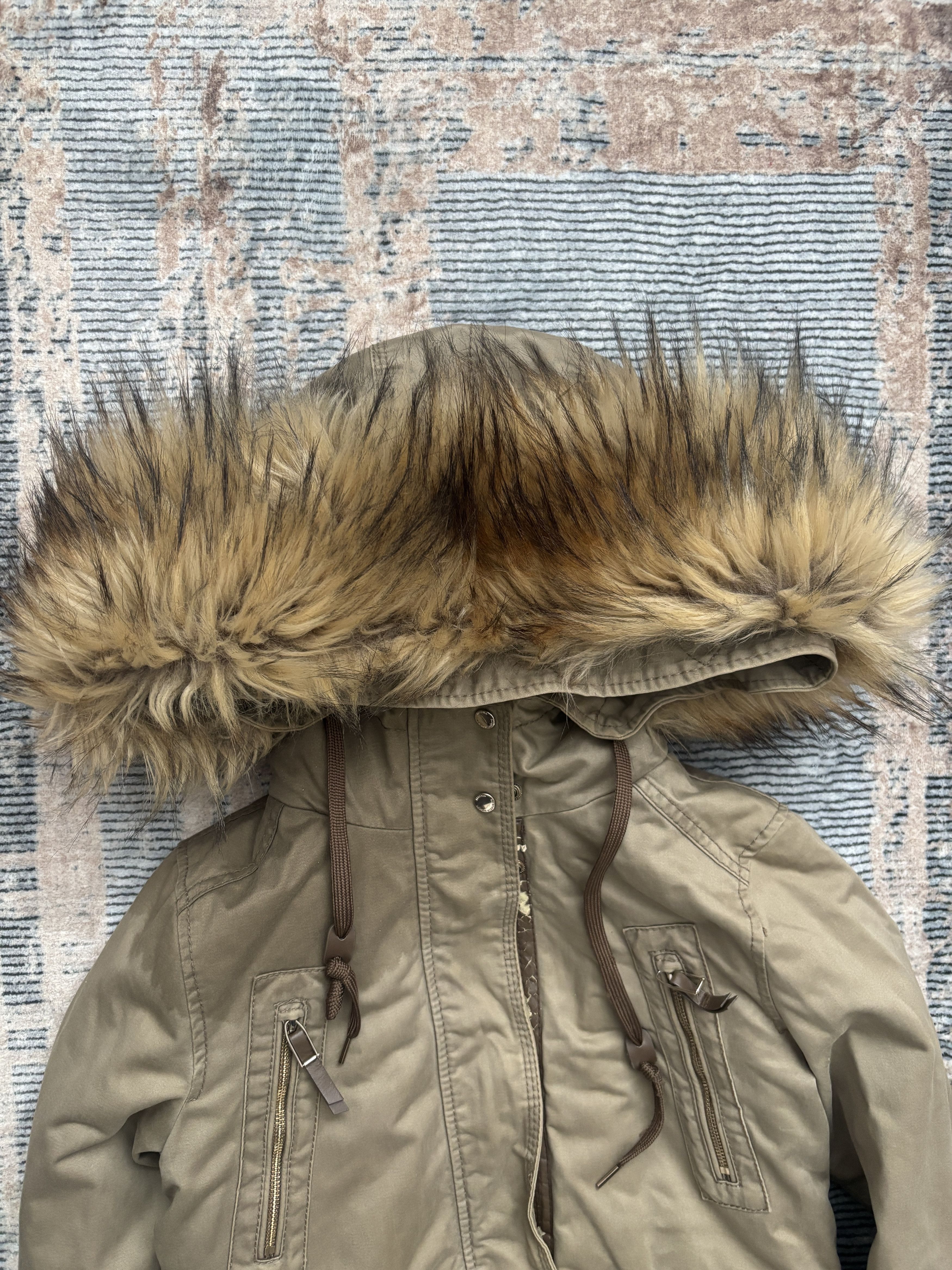 If Six Was Nine Vintage Khaki Parka Jacket Fur Hood Military Style Size XS Size XS / US 0-2 / IT 36-38 - 3 Thumbnail