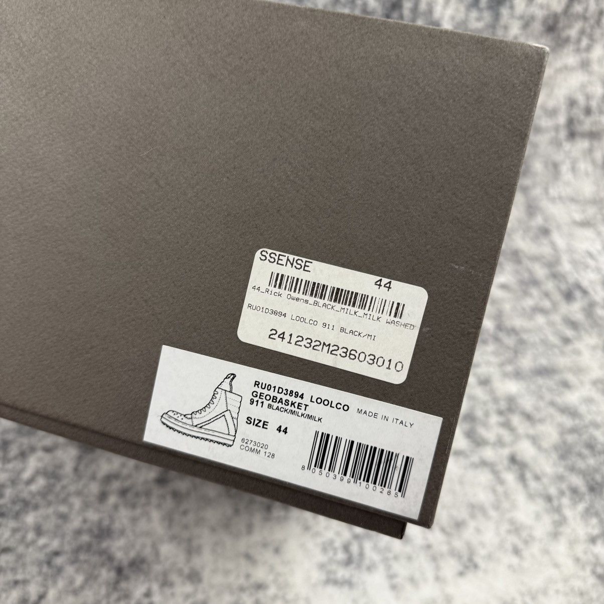 Rick Owens Rick Owens ‘Black/Milk’ Suede Geobaskets Size US 11 / EU 44 - 9 Thumbnail