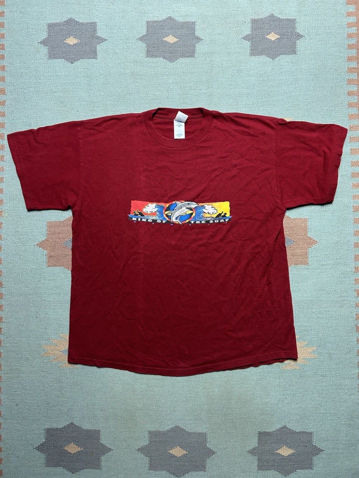 Vintage Vtg t shirt king of the surf ocean shark beach Hawaii y2k XL Size US XL / EU 56 / 4 - 1 Thumbnail