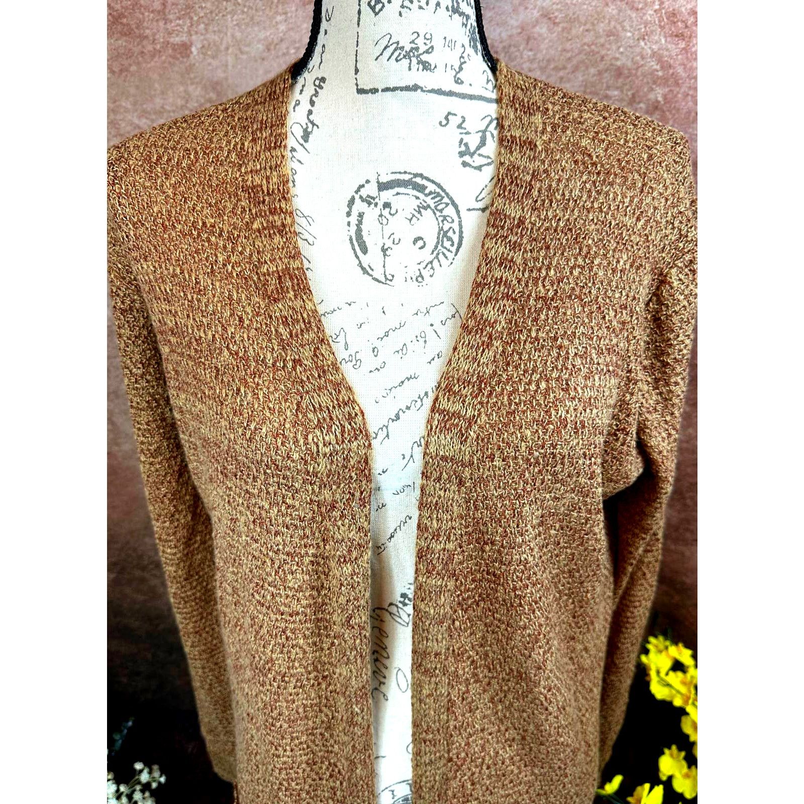 Other Love Ellie Speckled Long Open Front Cardigan Multi Brown L Size L / US 10 / IT 46 - 3 Thumbnail