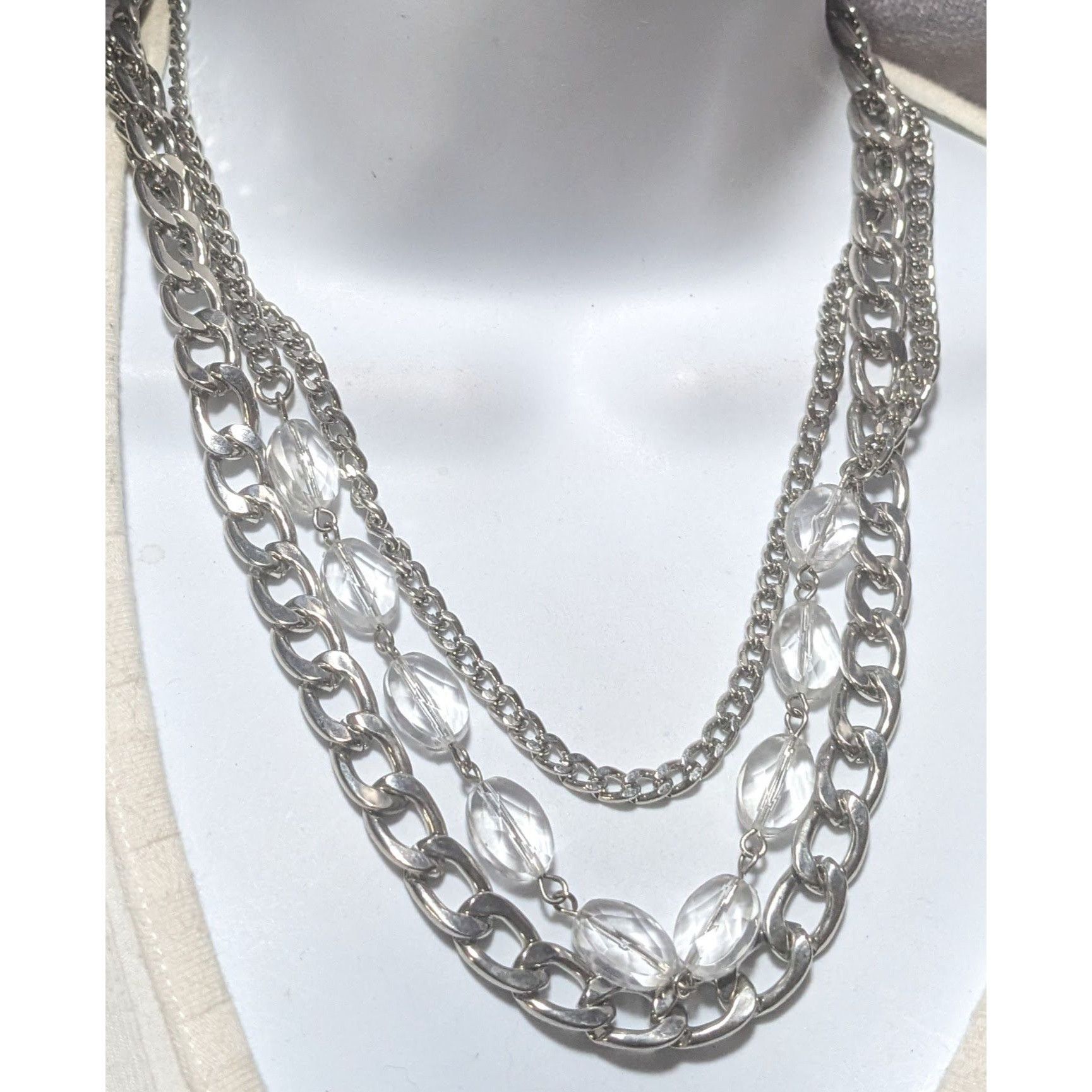 Other Elegant Chunky Silver Gemmed Chain Necklace Size ONE SIZE - 7 Thumbnail