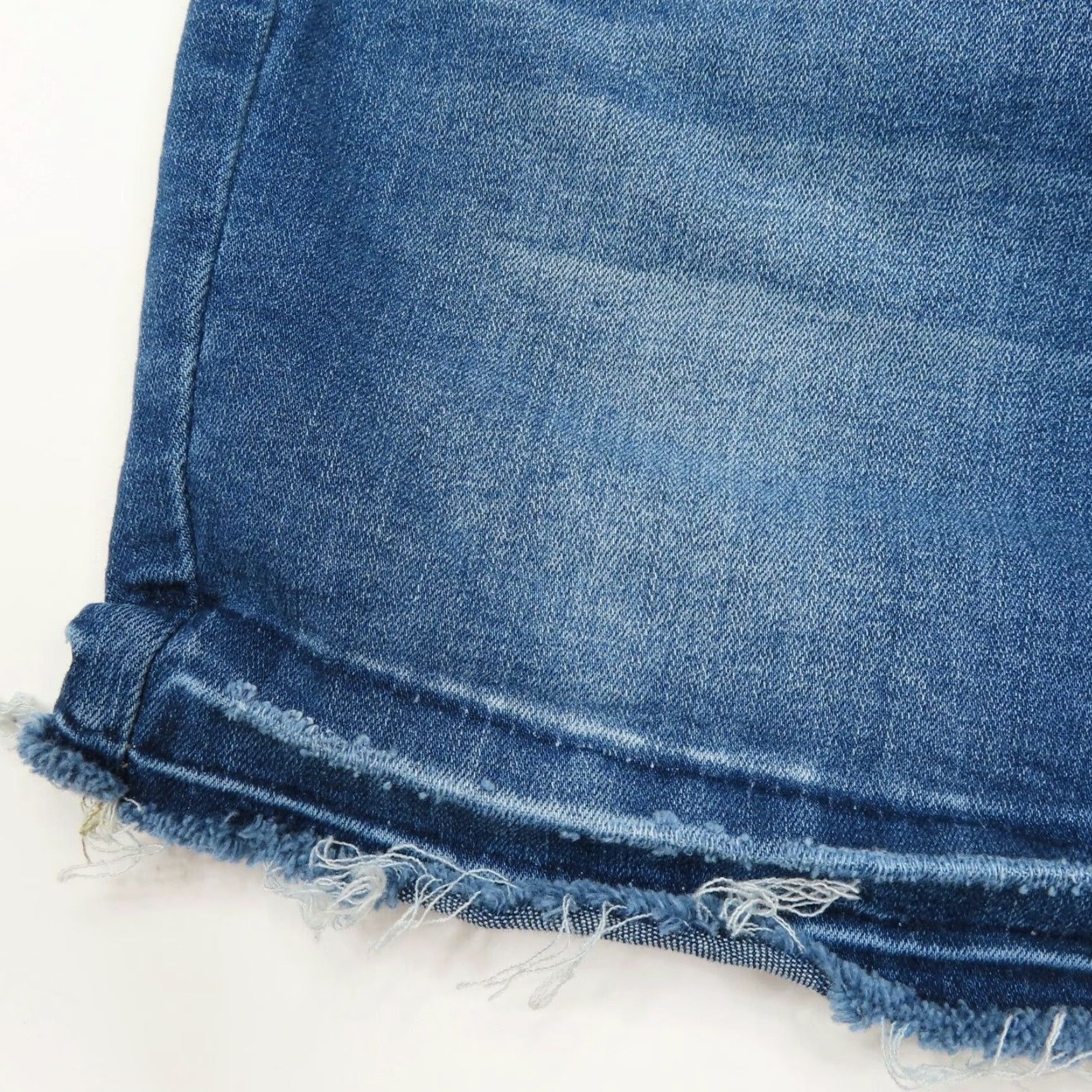Vintage KanCan Skirt Women Juniors 1 KC6062M Medium Blue Wash Distressed Raw Hem Denim Jean Short Straight & Pencil Vintage No N/A Size 25" / US 0 / IT 36 - 4 Thumbnail