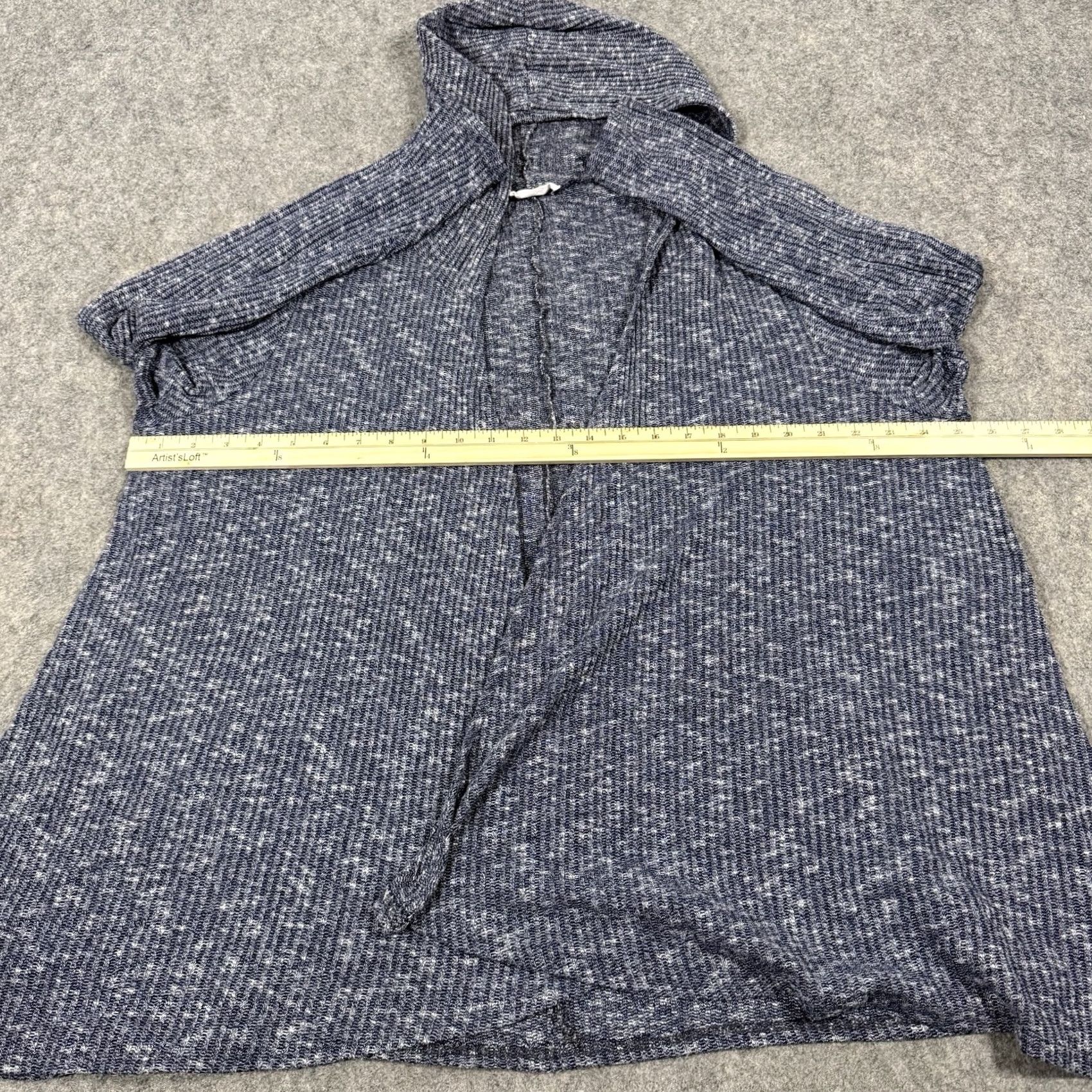 Vintage August Mist Open Front Cardigan Sweater 1X Gray Women's Plus Size Knit Hooded Lightweight Open Front Casual 90s Theme Mens Womens Size XL / US 12-14 / IT 48-50 - 7 Thumbnail
