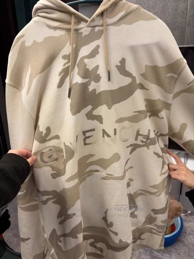 Givenchy Givenchy Beige Camo Cotton Hoodie Size US XL / EU 56 / 4 - 3 Thumbnail