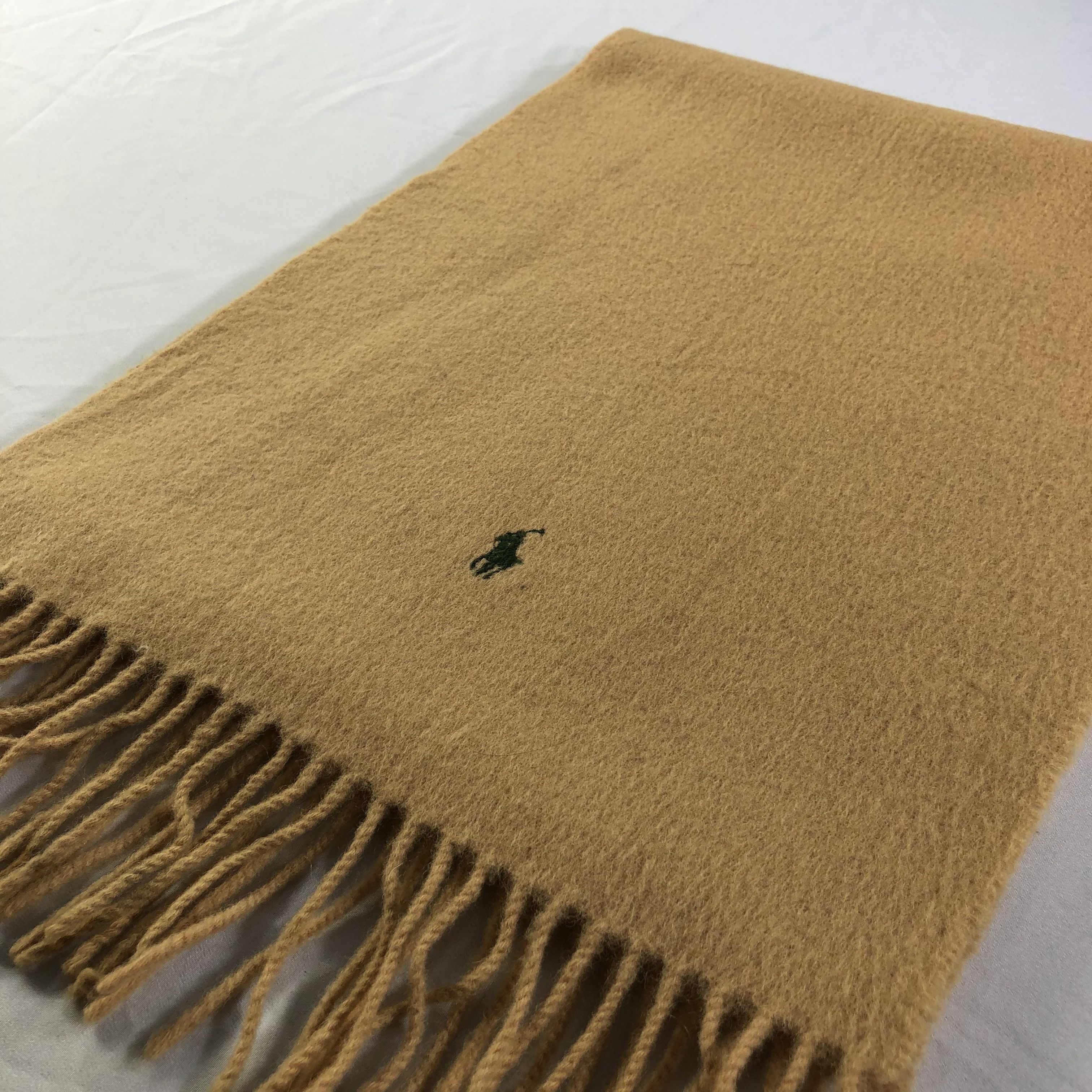 Polo Ralph Lauren Polo Ralph Lauren Tan Wool Scarf Muffler V1578 Size ONE SIZE - 3 Thumbnail