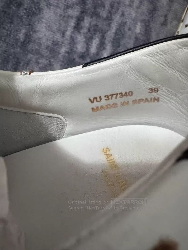 Saint Laurent Paris Saint Laurent Paris Low-cut canvas sneakers with silver st Size US 6 / EU 39 - 5 Thumbnail