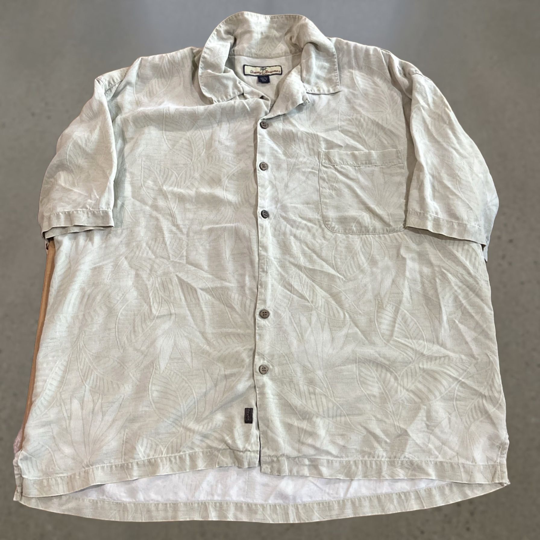 Tommy Bahama Tommy Bahama Shirt Men’s 2XL Green Leafy Hawaiian Silk Button-Up Loop Collar Size US XXL / EU 58 / 5 - 1 Thumbnail