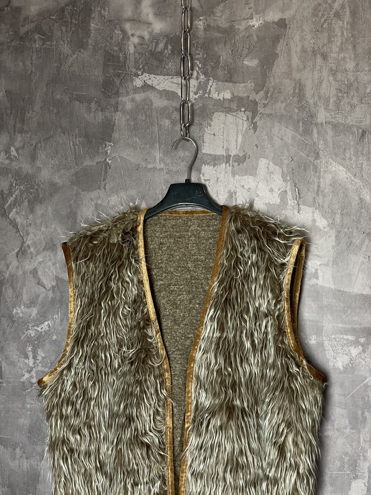Hysteric Glamour × Japanese Brand 2000s Faux Fur Vest Shag Hair Mongolian Punk Fuzzy Rockstar Size L / US 10 / IT 46 - 2 Thumbnail