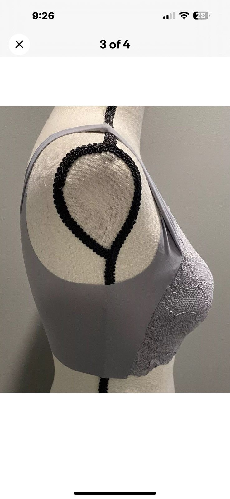 Other NEW Gray Adjustable Front Hook Fashion Bra (3) Avalable Size ONE SIZE - 4 Thumbnail