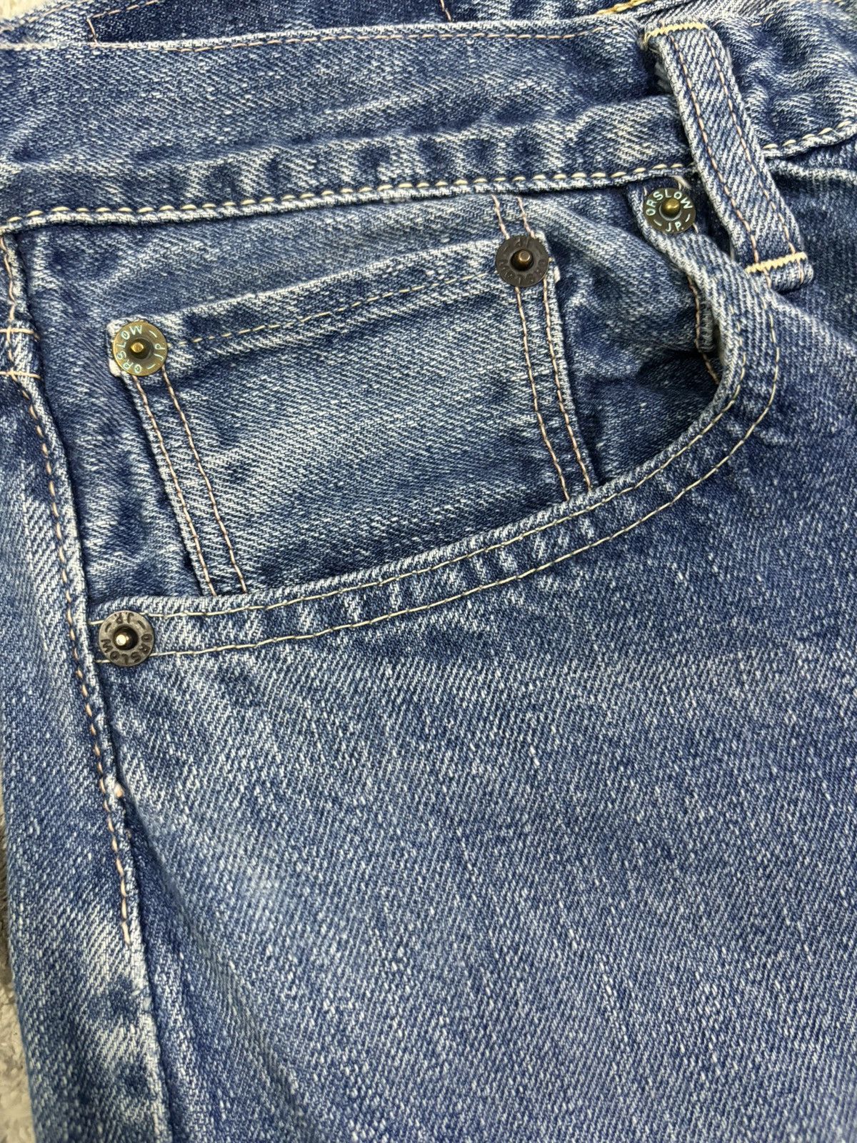 Orslow Vintage Y2K Orslow Selvedge Blue Faded Straight Leg Jeans Size US 28 / EU 44 - 6 Thumbnail