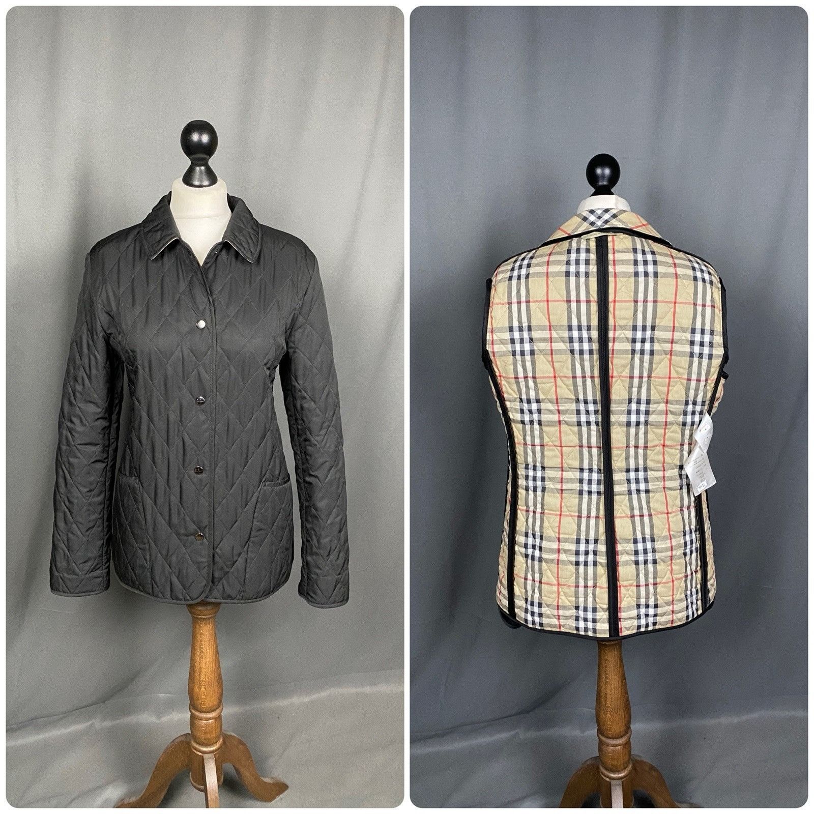 Burberry Burberry Nova Check Lining Women's Black Quilted Jacket Size Size S / US 4 / IT 40 - 1 Thumbnail