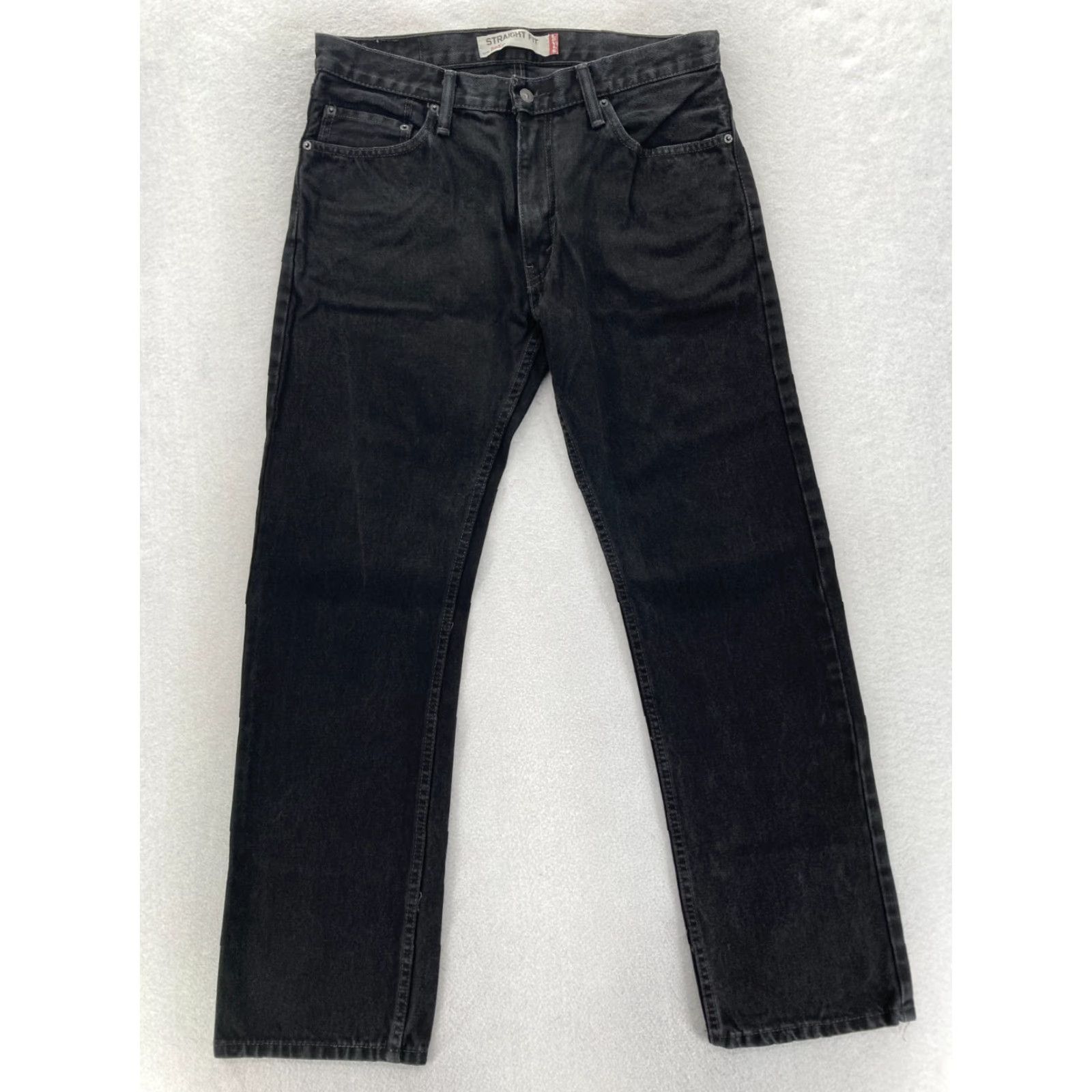 Levi's Levi's 505 Jeans Mens 34x32 Regular Straight Black Denim Mid Rise Grunge Western Denim Jeans - Levi's 505 Mens 34 32 Black Distressed None 5-Pocket Size US 34 / EU 50 - 2 Thumbnail