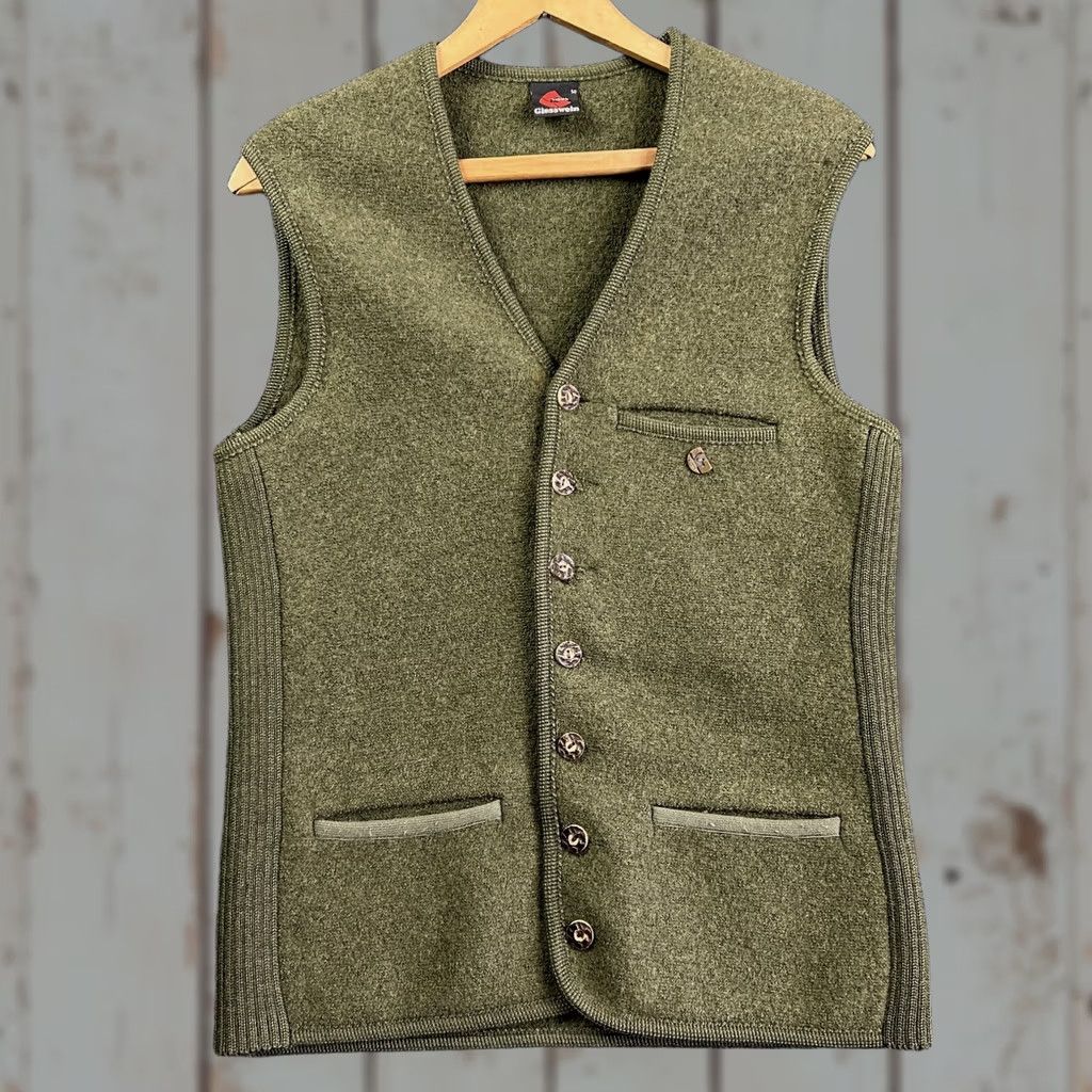 Vintage VINTAGE Giesswein G Tirol Vest Green 50 Pure New Wool Grandpa Thick Heavy Pocket Size US M / EU 48-50 / 2 - 1 Thumbnail