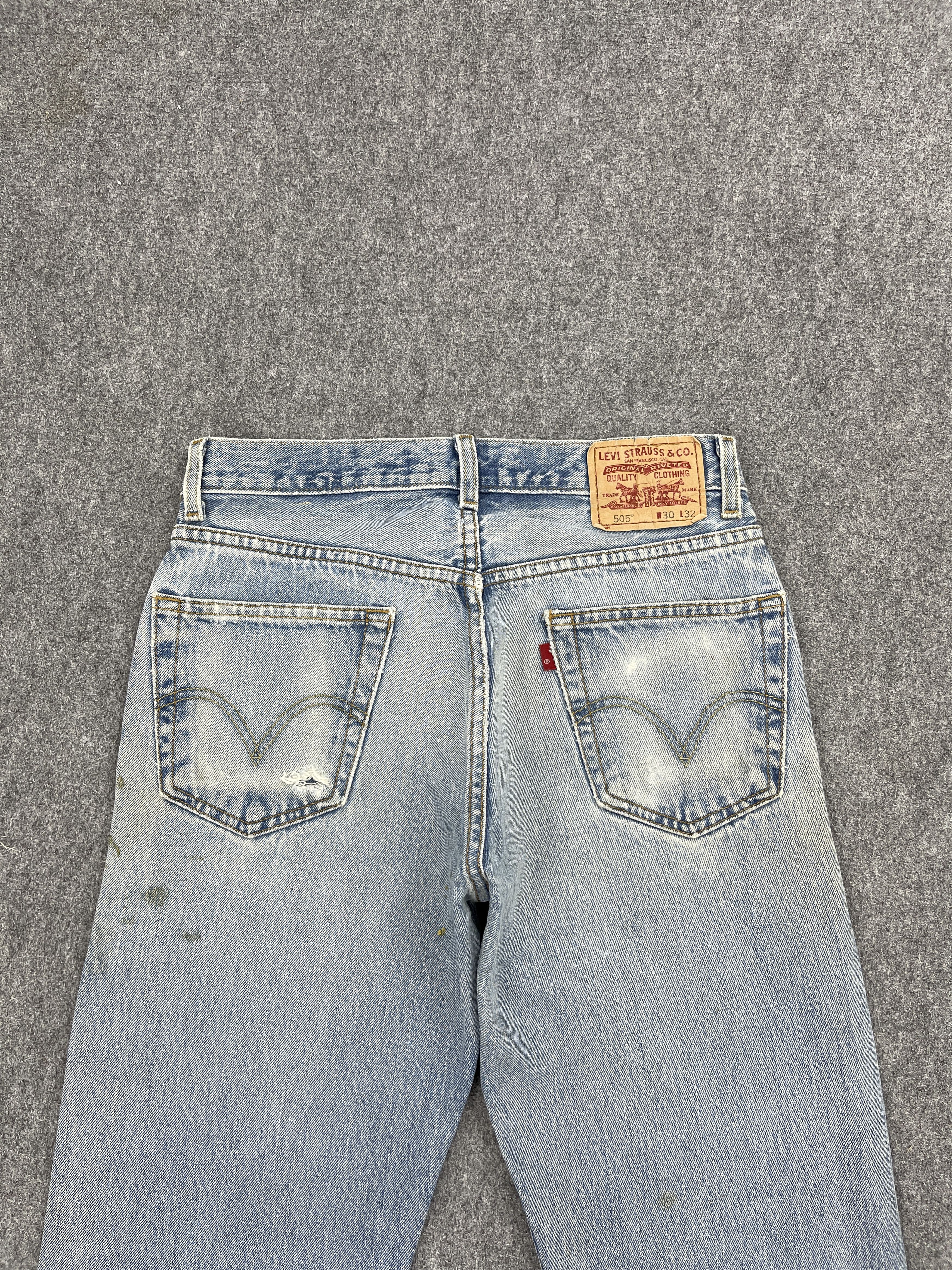 Levi's Vintage Levi's 505 Light Wash Distressed Jeans DP2574 Size US 29 - 4 Thumbnail