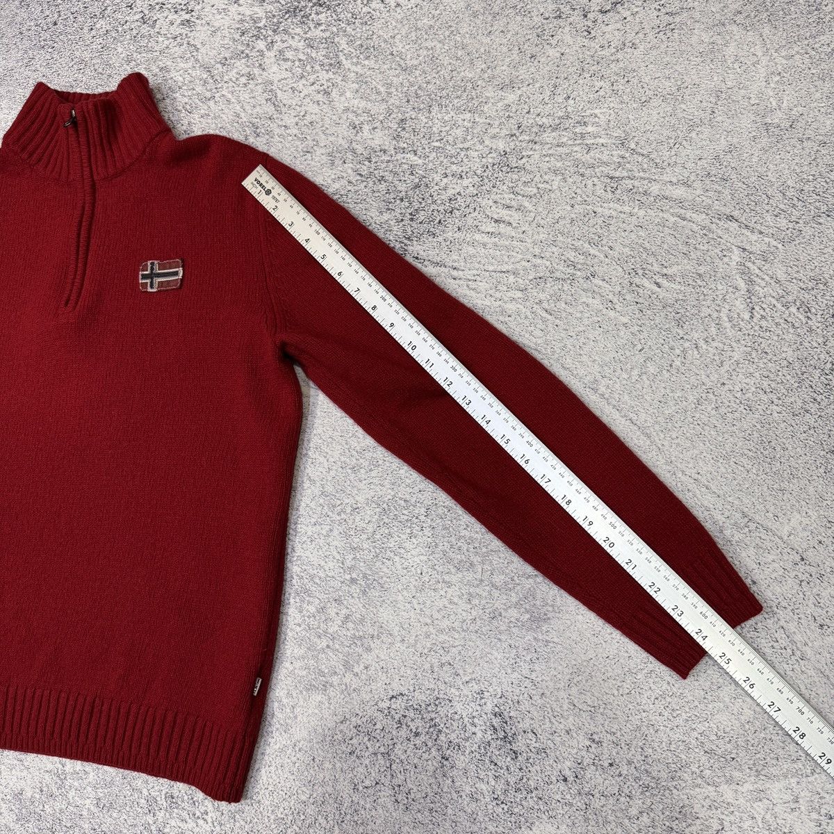 Napapijri Napapijri Wool Blend 1/4 Zip Knit Sweater Red L size Size US L / EU 52-54 / 3 - 16 Thumbnail