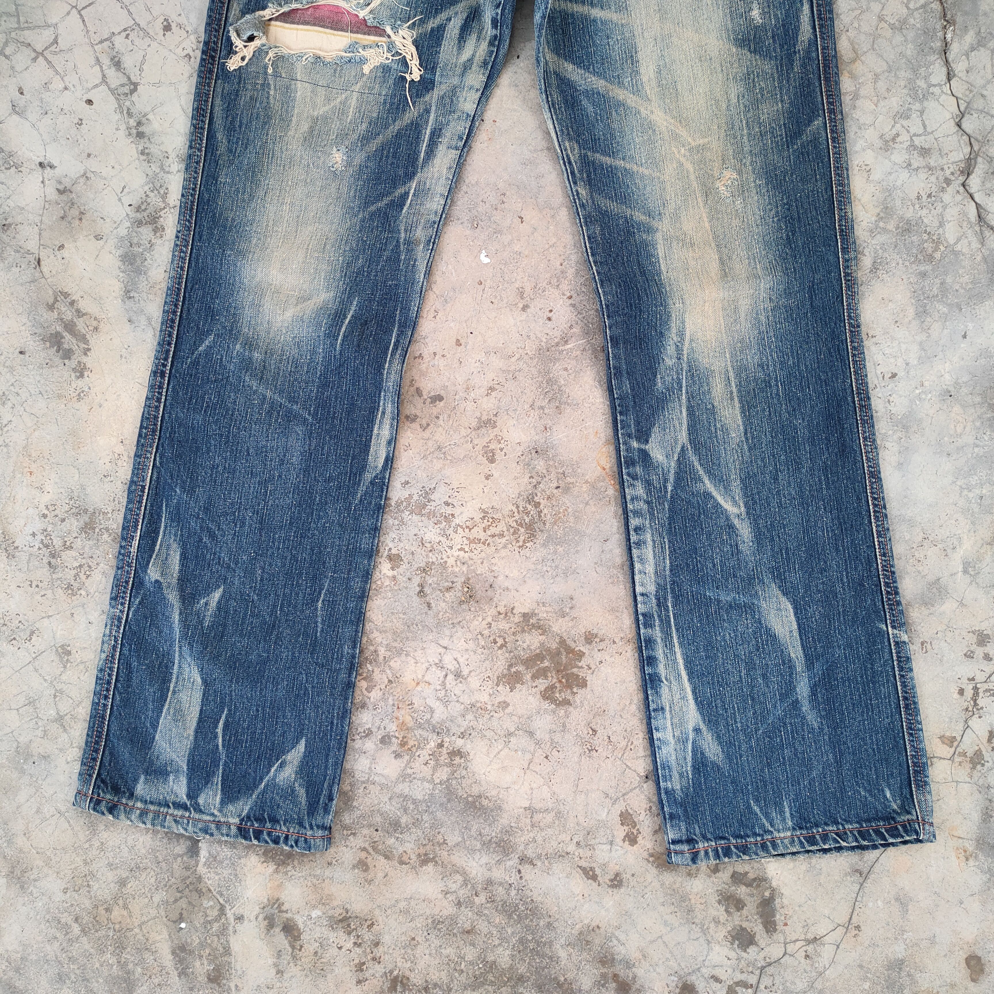 Edition Japan Vintage Edwin Patch wing faded ripped jeans denim pants Size US 32 / EU 48 - 4 Thumbnail