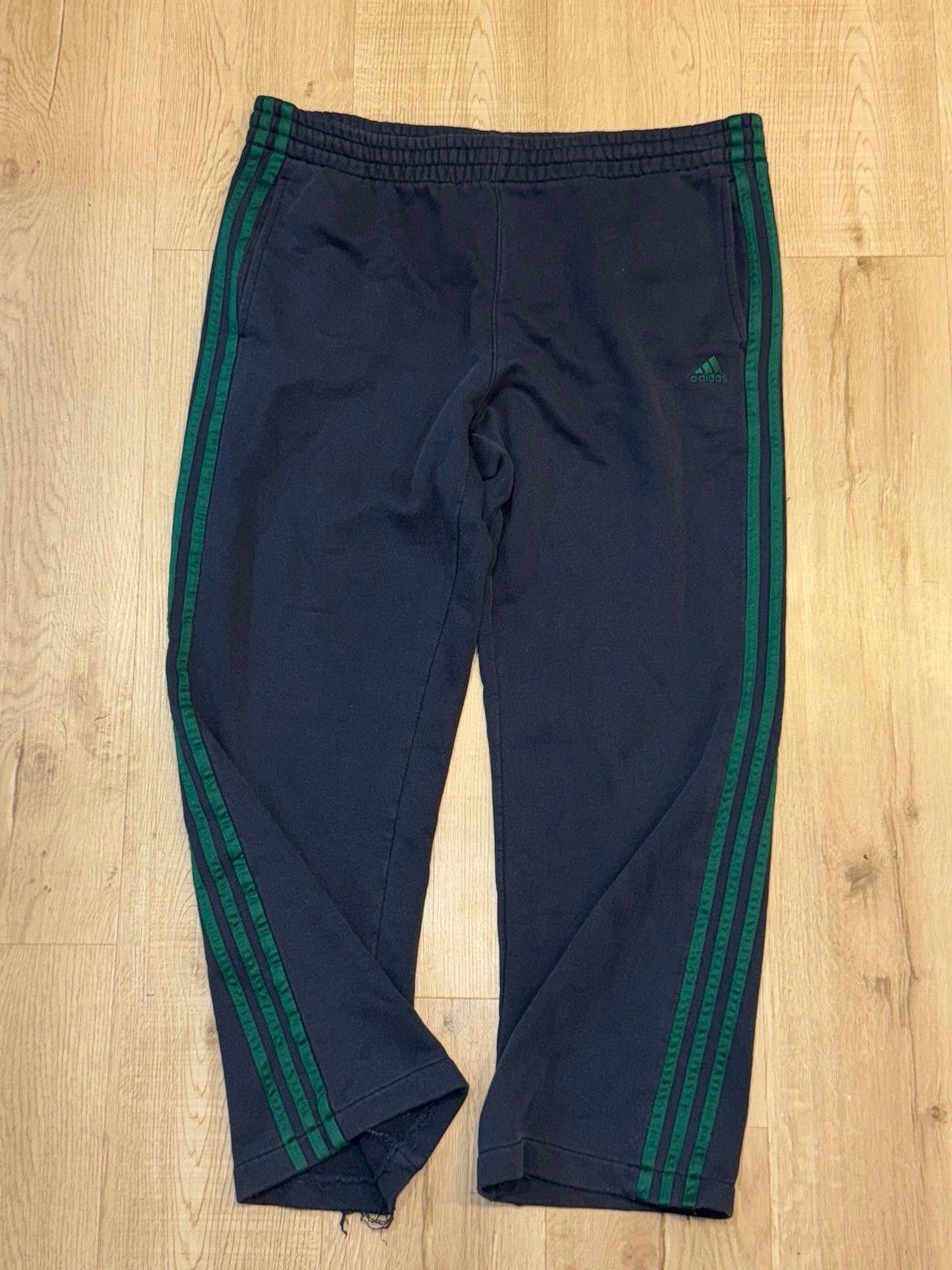 Adidas Adidas Navy Blue/Green Striped Cotton Sweatpants Mens MD Size US 32 / EU 48 - 1 Thumbnail