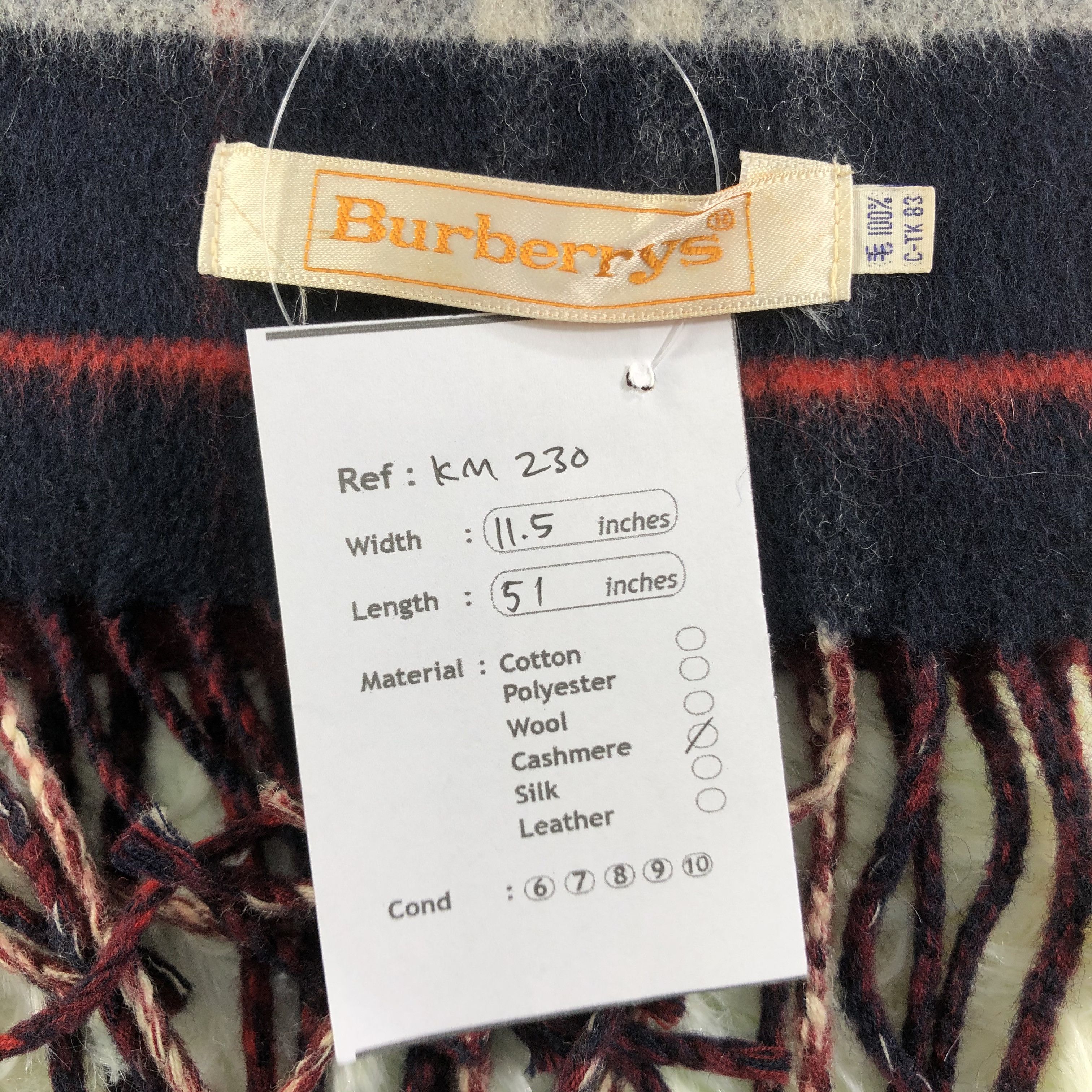 Burberry × Vintage Burberry Scarf / Muffler / Neckwear - KM230 Size ONE SIZE - 9 Thumbnail