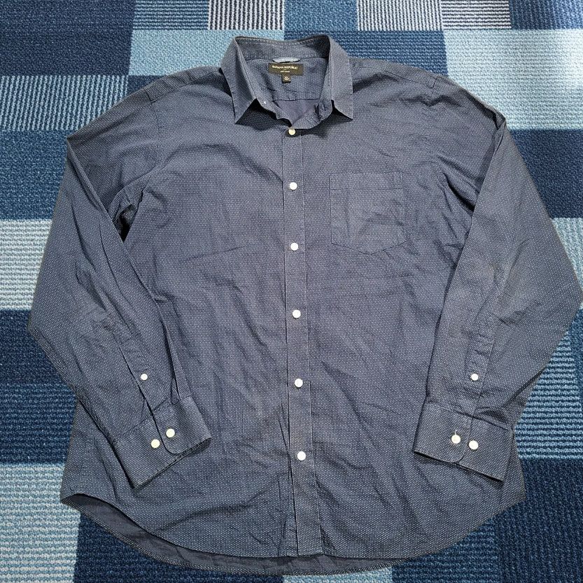 Banana Republic Banana Republic Shirt Mens XL Button-Up Blue Polka Dot Long Sleeve Regular Fit Size US XL / EU 56 / 4 - 1 Thumbnail