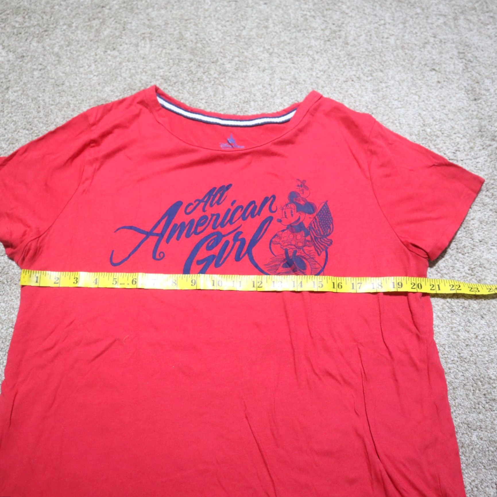 Disney Disney Parks T-Shirt Minnie Red All American Girl Short Sleeve Women's 2XL XXL Shirt Size XXL / US 16-18 / IT 52-54 - 4 Thumbnail