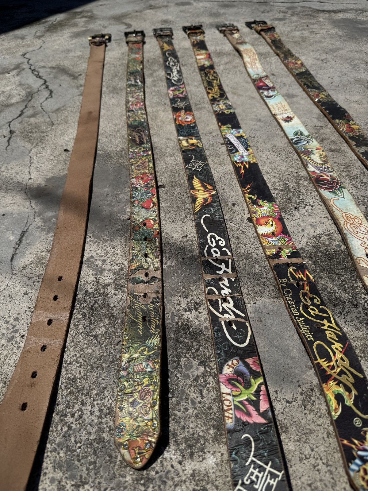 Ed Hardy × Vintage Ed Hardy X Christian Audigier Tattoo Art Leather Belts Size ONE SIZE - 10 Thumbnail