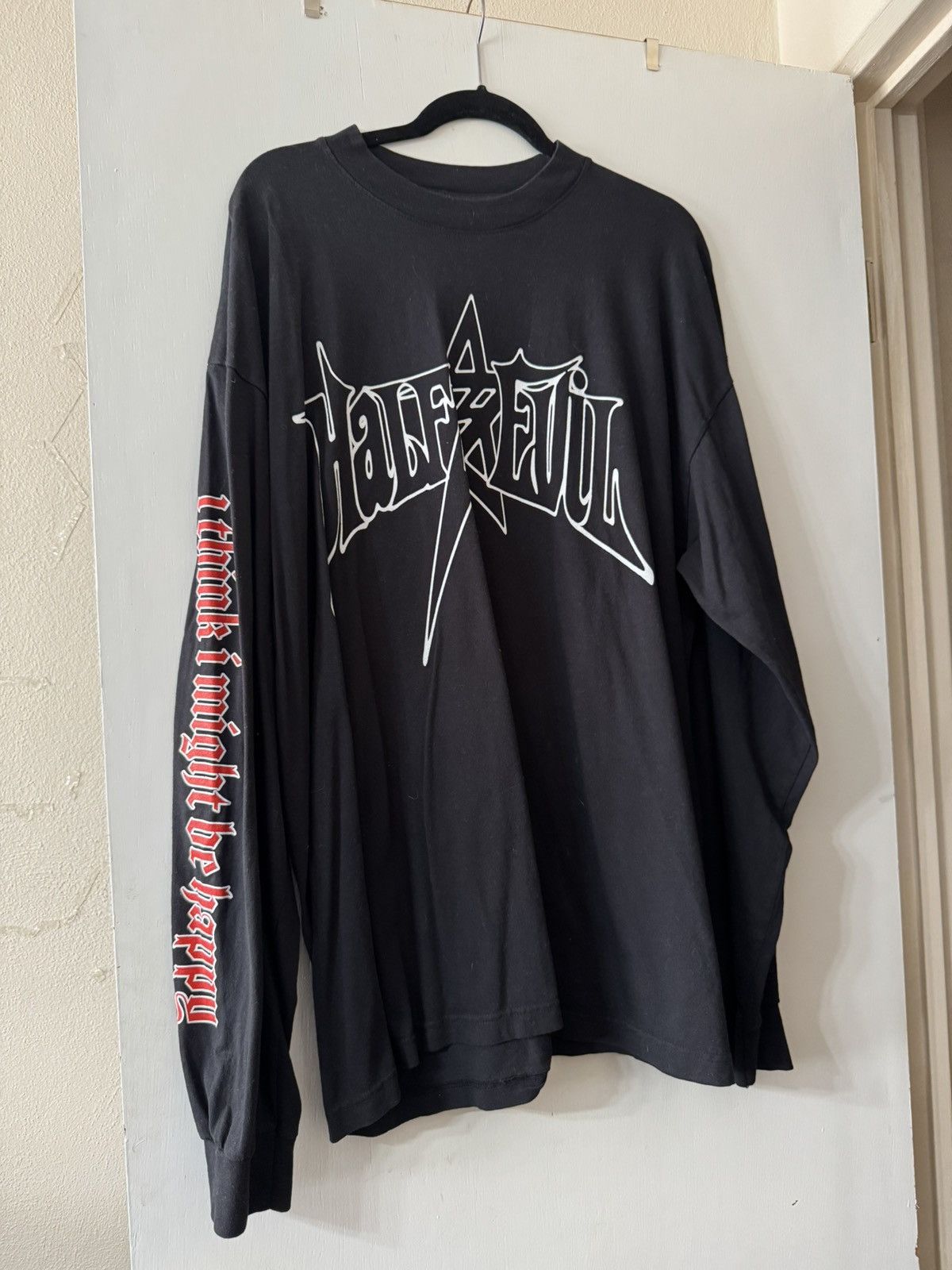Black Half Evil 333 I think I might be happy Long Sleeve