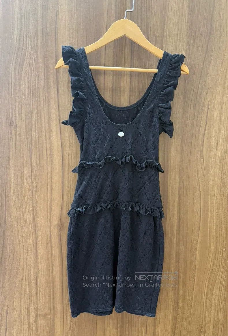 Chanel Chanel Black classic diamond checkered ruffle sleeveless d Size XXS / US 00 / IT 34 - 1 Thumbnail