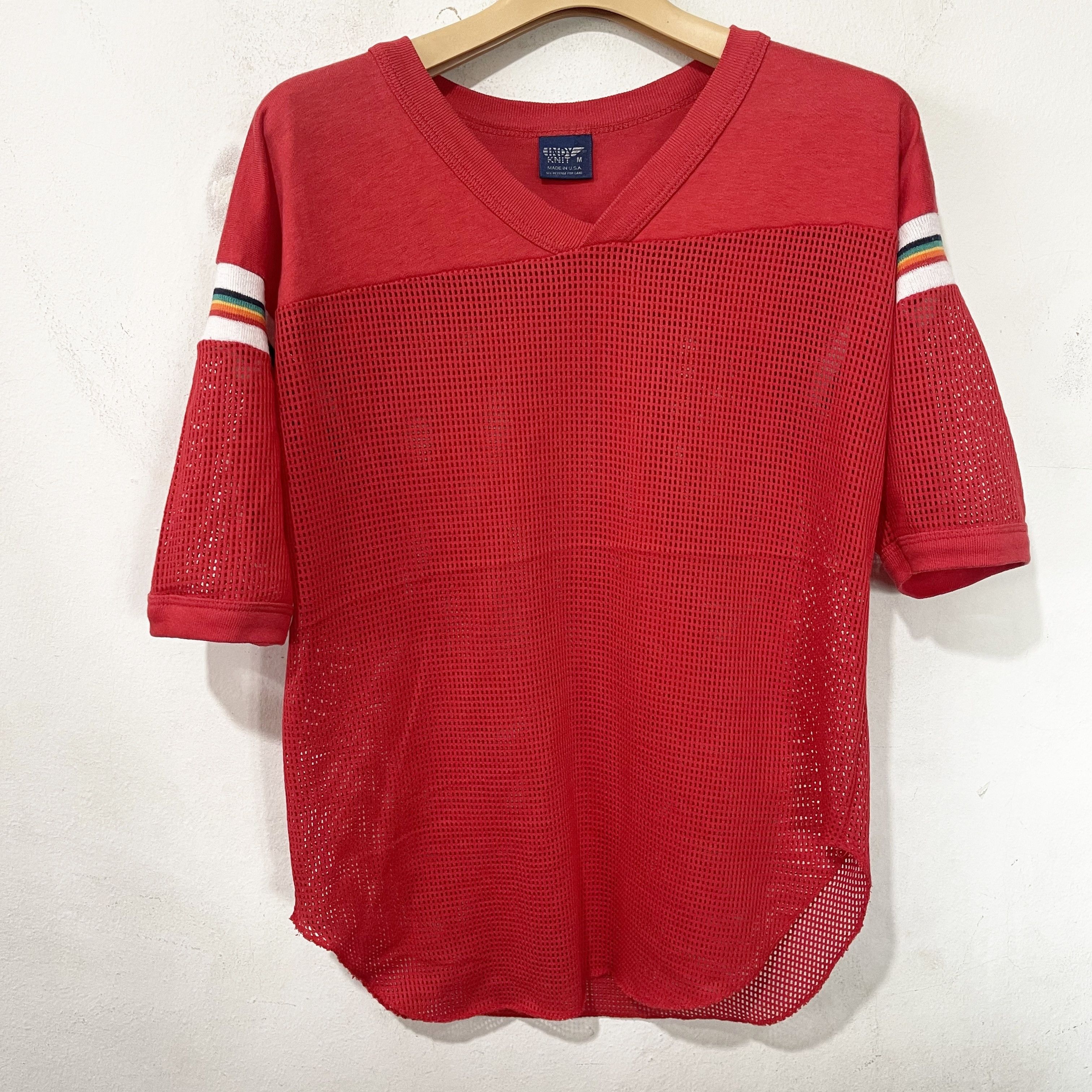Vintage Vintage 80s USA Made Mesh Knit Football Jersey Size US M / EU 48-50 / 2 - 1 Thumbnail