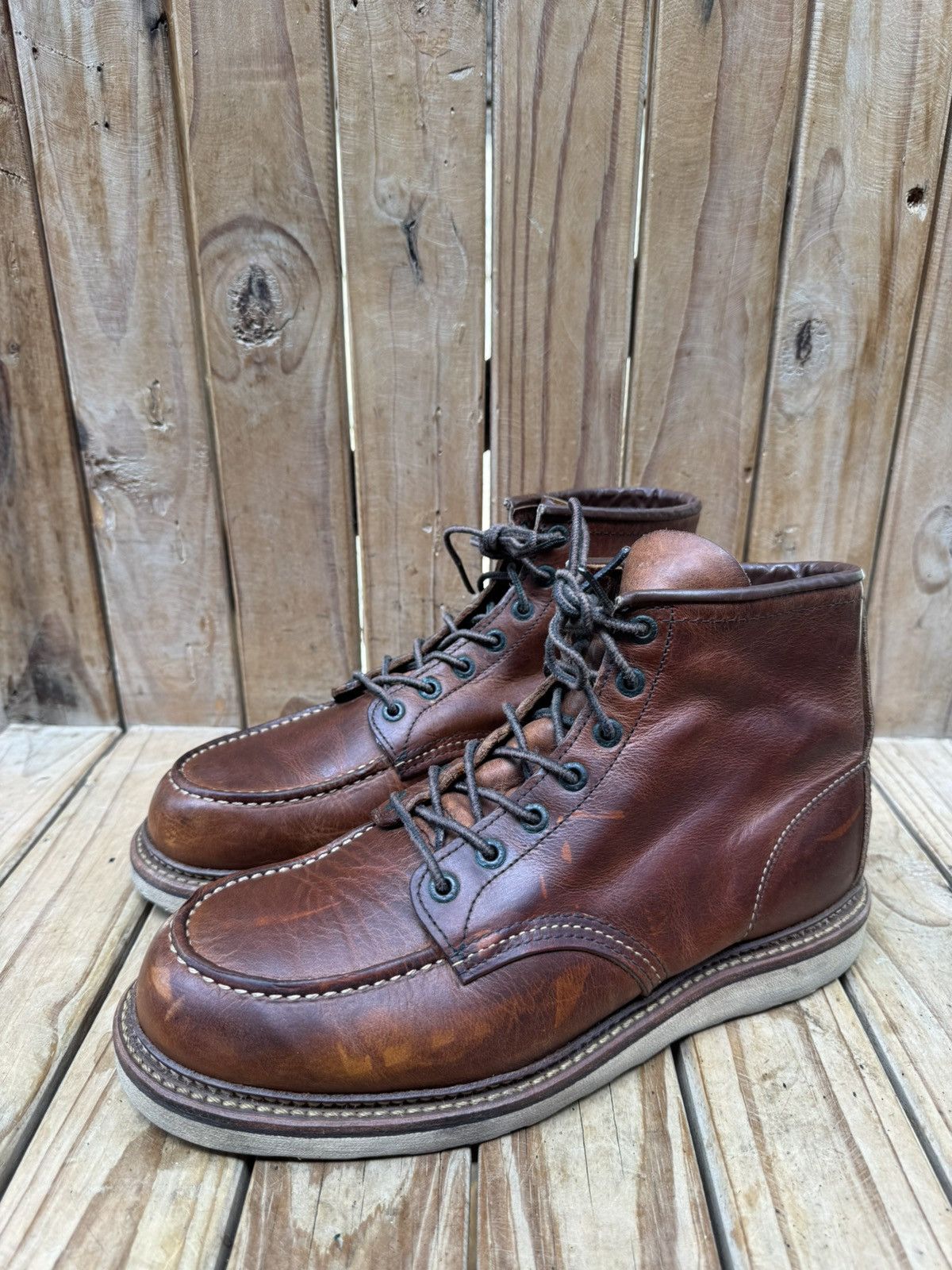 Red Wing Red wing 1907 MOC TOE brown leather boots USA 9.5 D UK 8.5 Size US 9.5 / EU 42-43 - 1 Thumbnail