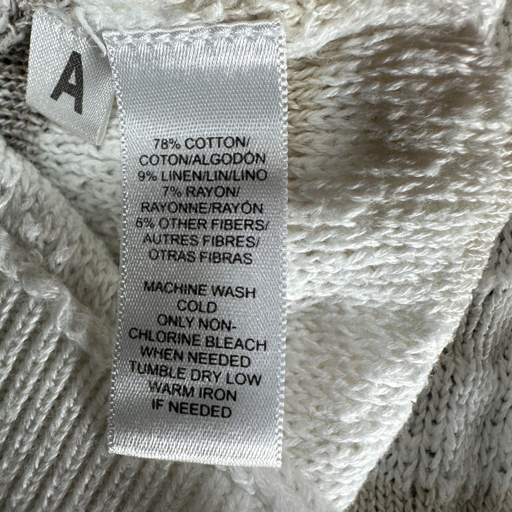 Loft LOFT Sweater Women XS White Striped Open-Knit Pockets Cotton Linen Knit Pullover Round Neck Regular Long Sleeve Vintage: No Size XS / US 0-2 / IT 36-38 - 6 Thumbnail