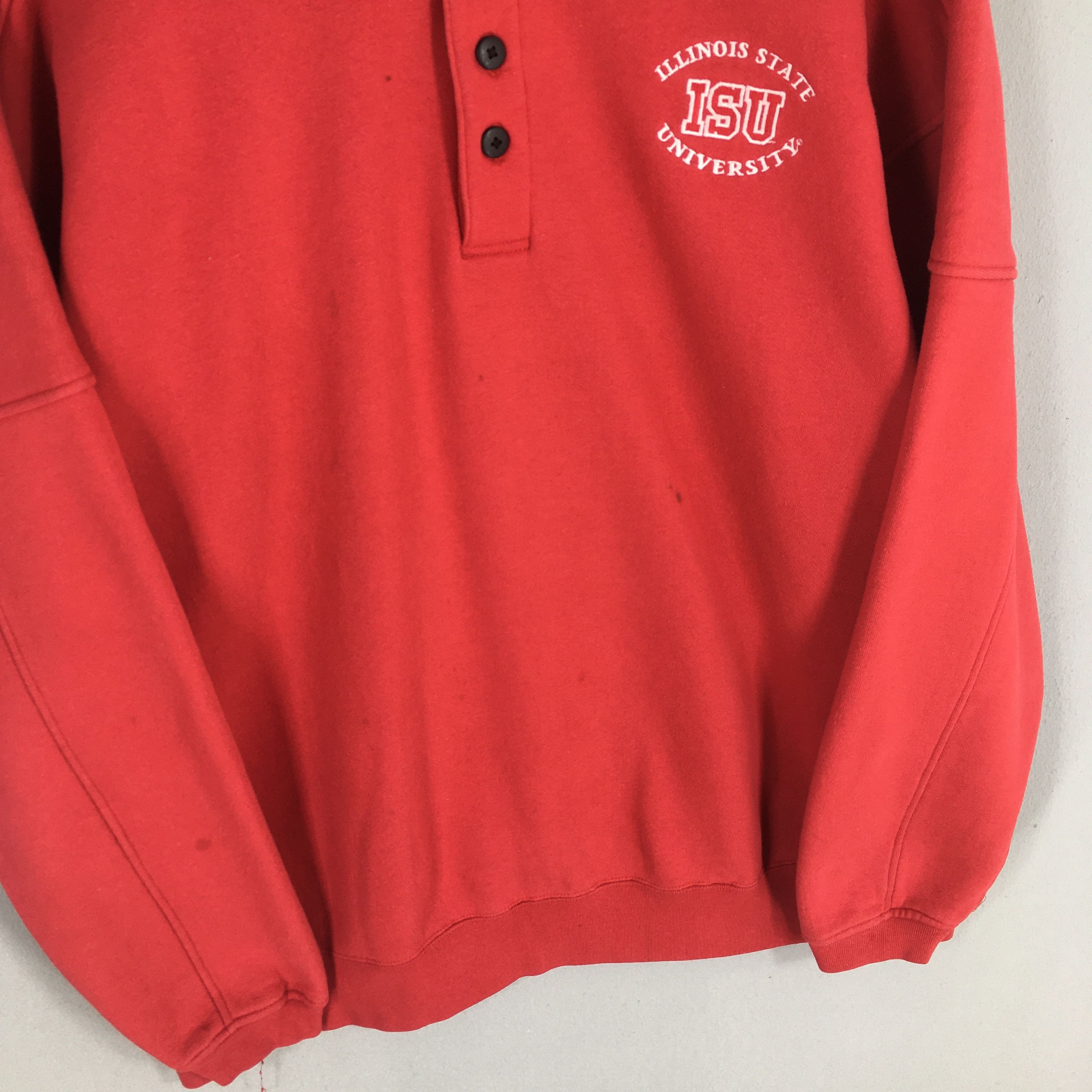 Vintage Vintage 90s Illinois State University Red Sweatshirt XLarge Size US XL / EU 56 / 4 - 4 Thumbnail