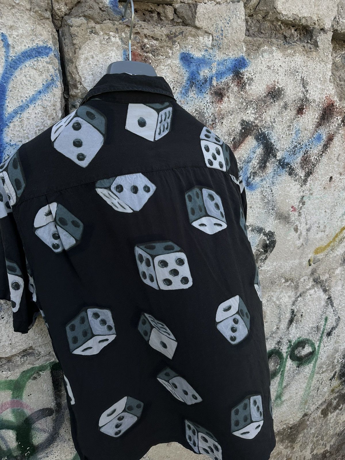 Designer × Japanese Brand × Stussy Stussy DICE PATTERN SHIRT Hawaiian Open Collar Short Sleeve Size US L / EU 52-54 / 3 - 4 Thumbnail