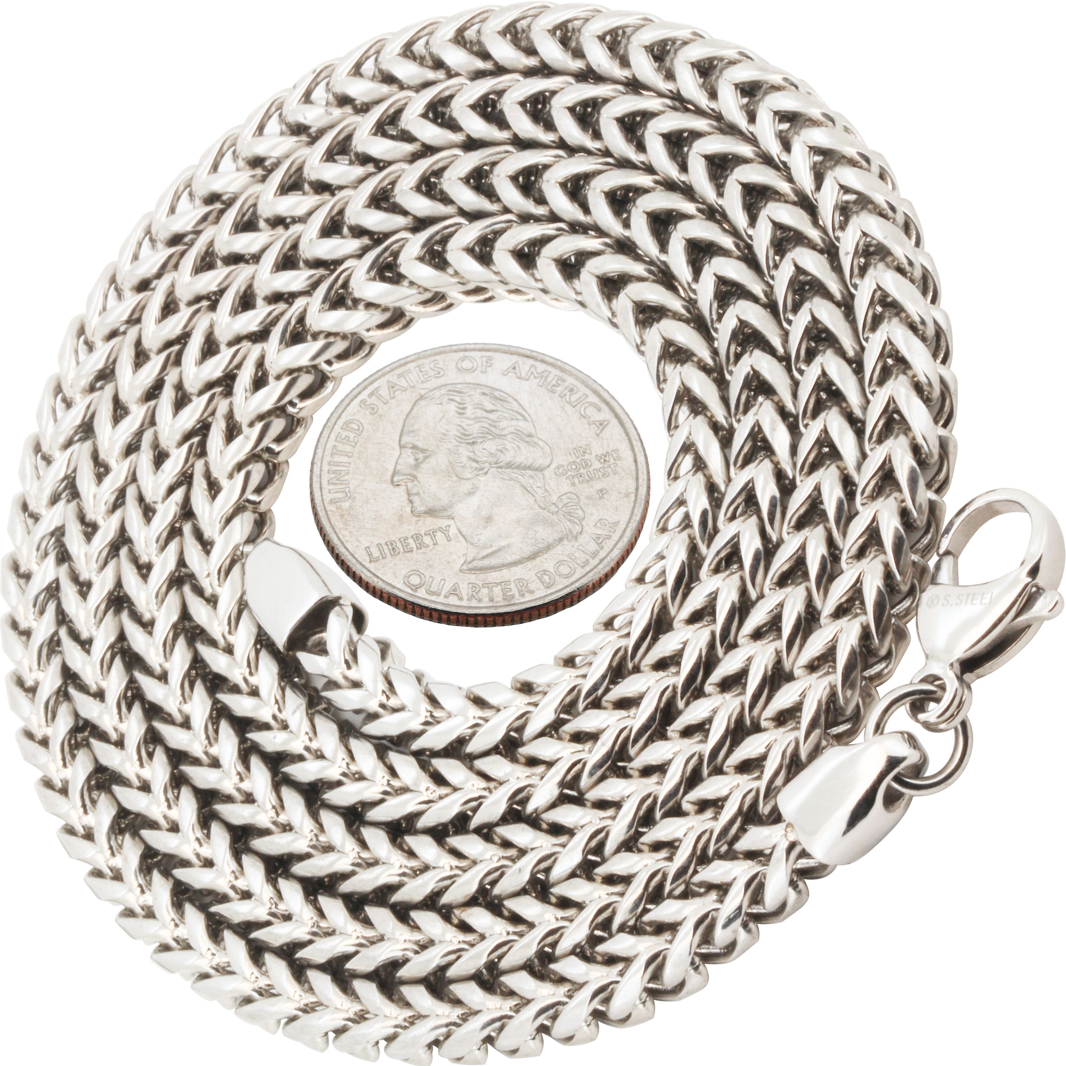 Other 316L Stainless Steel 5mm Smooth Franco Chain Necklace 24” Size ONE SIZE - 2 Thumbnail