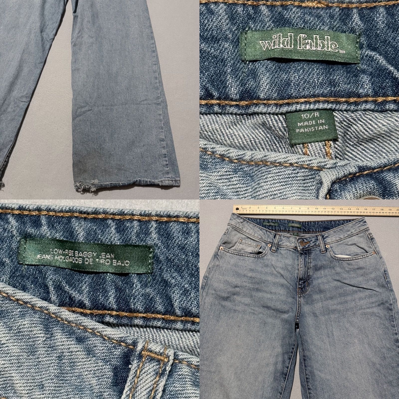 Vintage Wild Fable Jeans Women's Blue Denim Pockets Baggy Wide Leg 10 Y2K 90s Vintage No womens Size 32" / US 10 / IT 46 - 8 Thumbnail